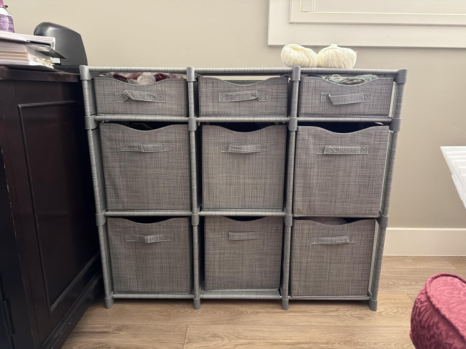 Cube Storage Organizer with Storage Bins Included - The Perfect Closet Organizers and Storage Solution. Includes 9 Storage Cubes, Great For Toy Storage, Closet Storage, Clothes Storage (Grey) customer photo 1