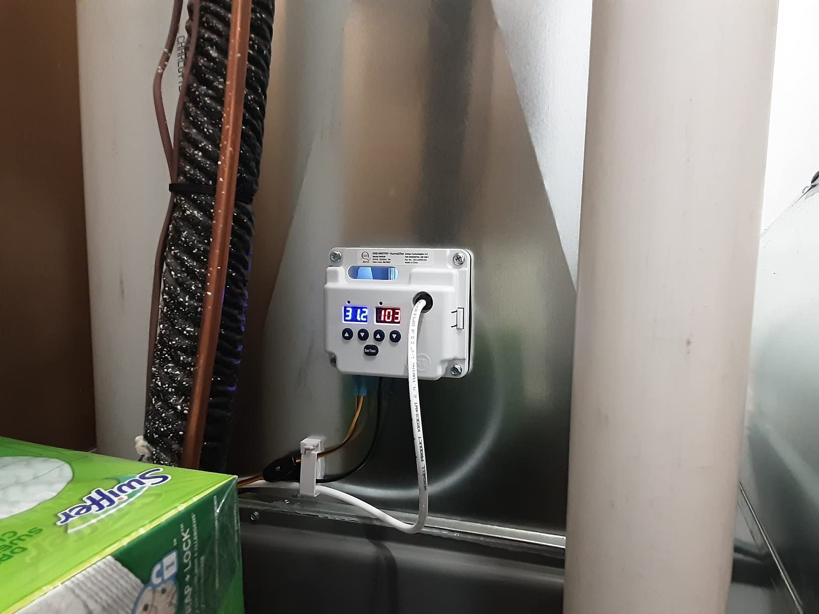 Evaporative Duct Mount Whole House Furnace Humidifier, Atomizing Cool Mist Variable Capacities for Homes and Offices from 1000 to 3500 sq. ft. customer photo 1