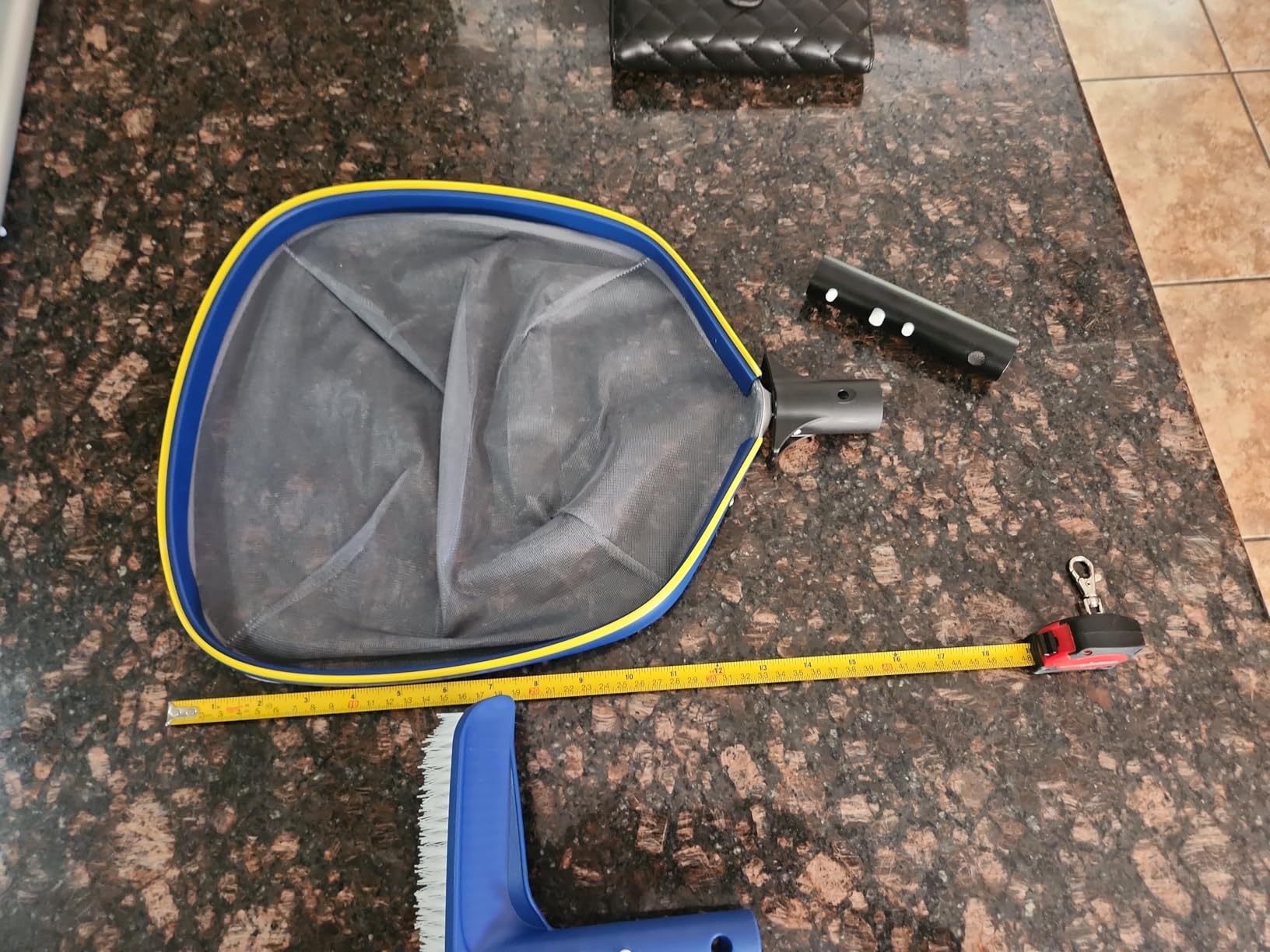 Poolvio Swimming Pool Cleaning Kit, 14'' Brush Head & 50'' Telescopic Aluminum Pole with Fine Mesh Skimmer Net - Perfect for Above Ground Pools, Spas, Hot Tub Fountains Blue (PK0140) customer photo 1
