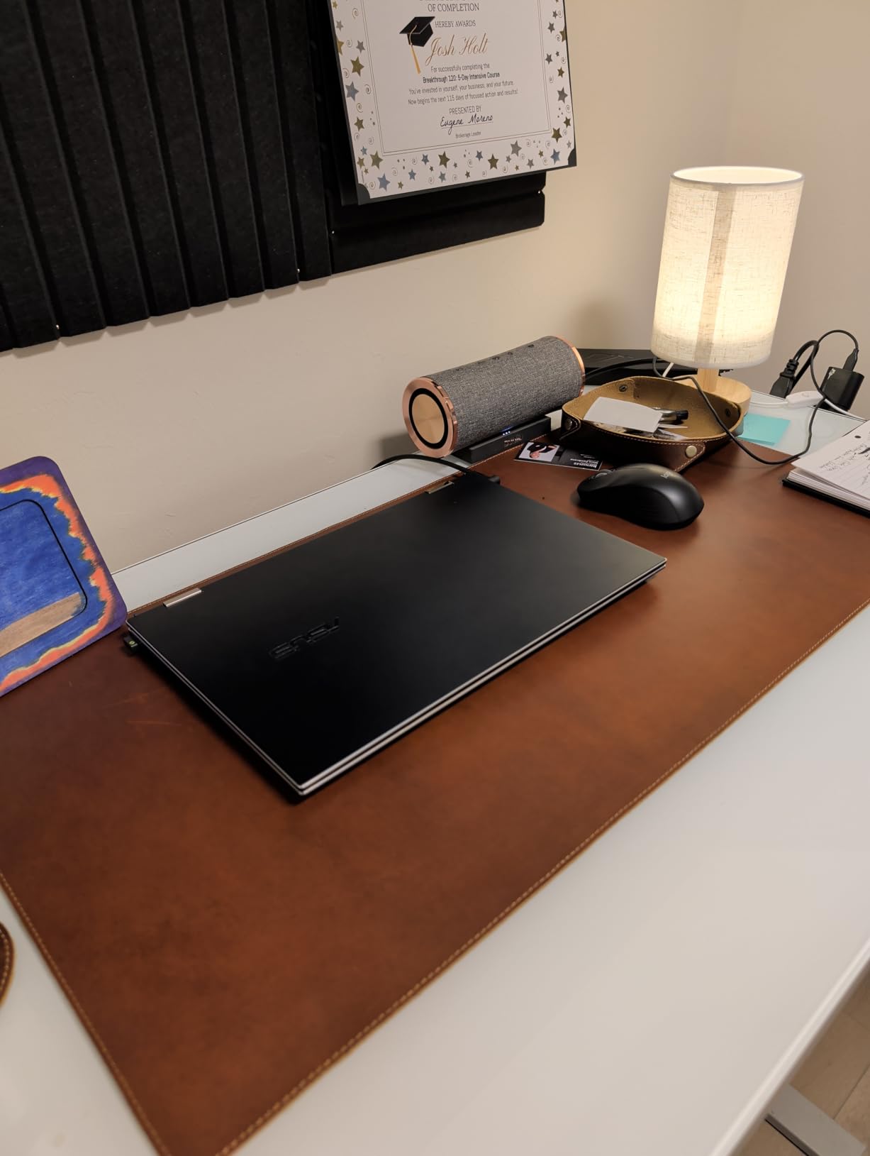 Elizo Real Leather Desk Mat Set (32x16) Large Desk Cover Desk Blotter Protector Computer Gaming Mouse Pad Table Laptop Office Desktop Accessories customer photo 1