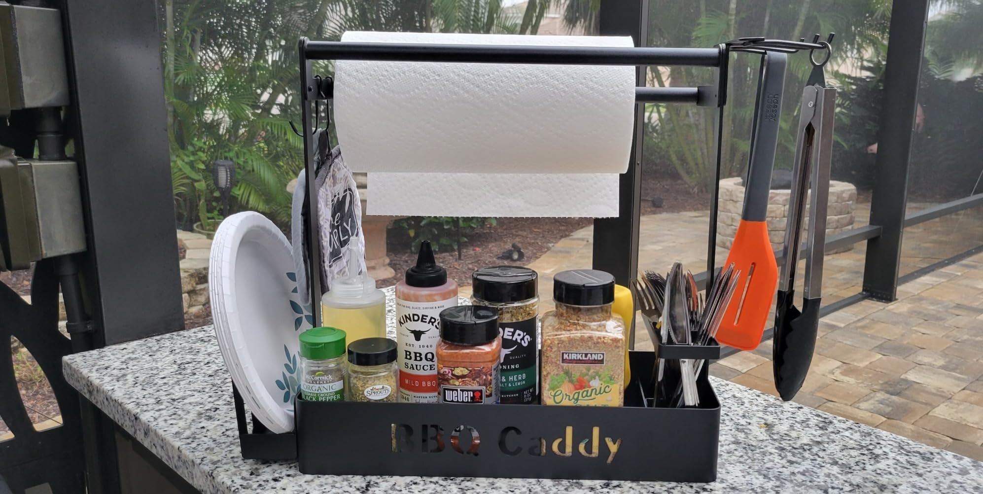 BBQ Caddy,Grill Caddy for Outdoor Grilling with Paper Towel Holder customer photo 1