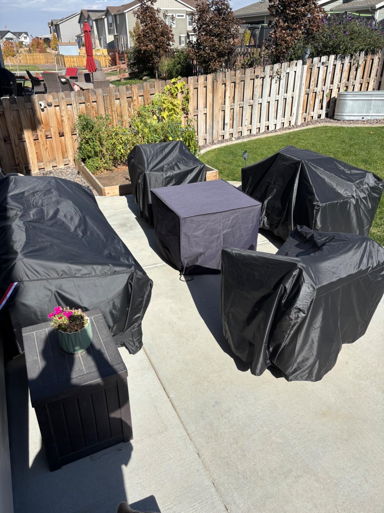 STARTWO Outdoor Furniture Cover Waterproof 4 Piece, Black, Regular, 420D customer photo 2