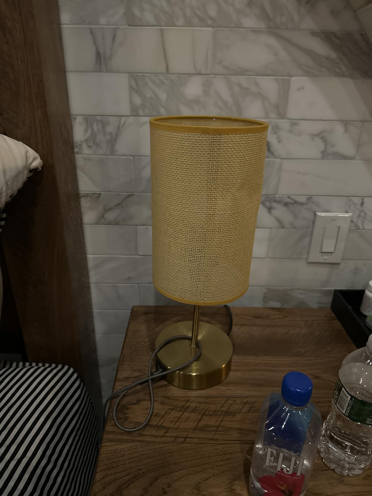 Lakumu Set of 2 Table Lamps, Modern Bedside Desk Lamps with Pull Chain | 2 USB Ports, Nightstand Lamps with Cream Fabric Shade and Oak Metal Base for Living Room Bedroom Office Reading Dorm Hotel customer photo 2
