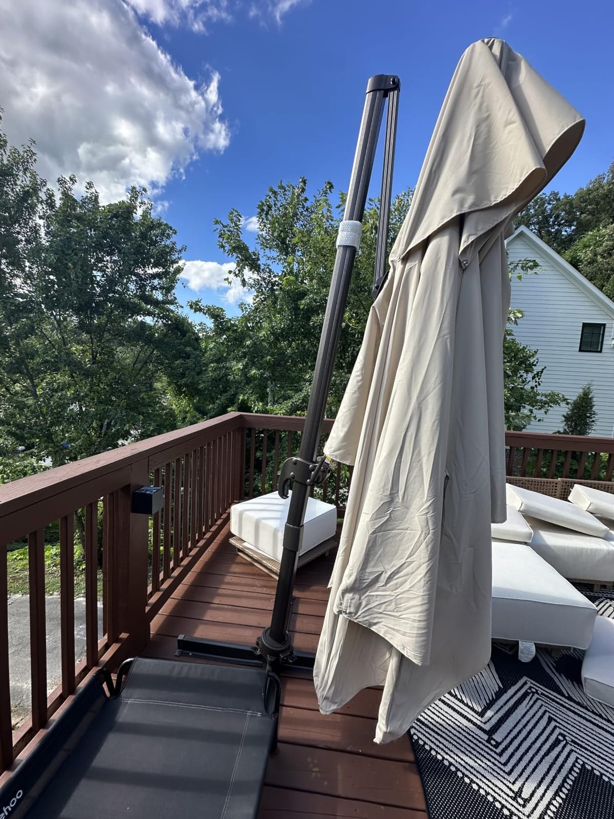 10x13FT Cantilever Patio Umbrella, Double Top 360° Rotation, Beige customer photo 2