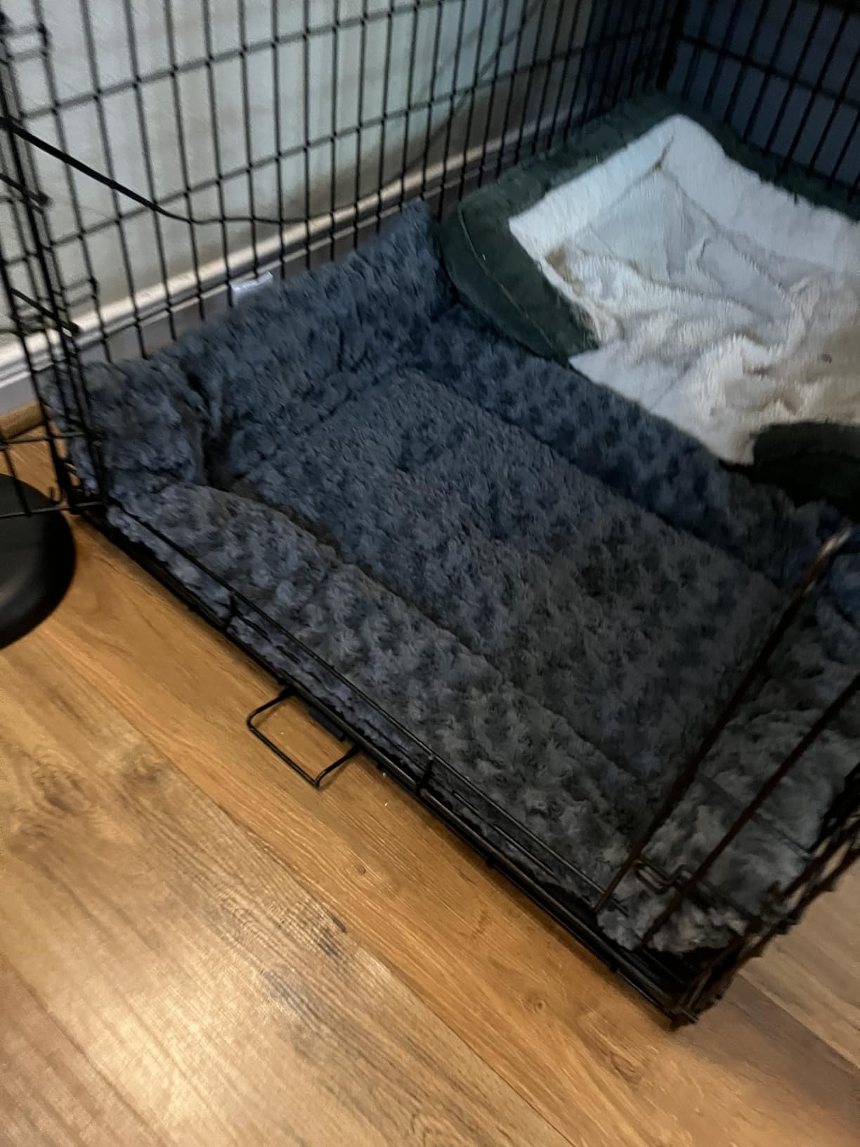 Exsnugy Washable Dog Bed Mat Medium Size Fluffy Pet Crate Pad 36x23 customer photo 2