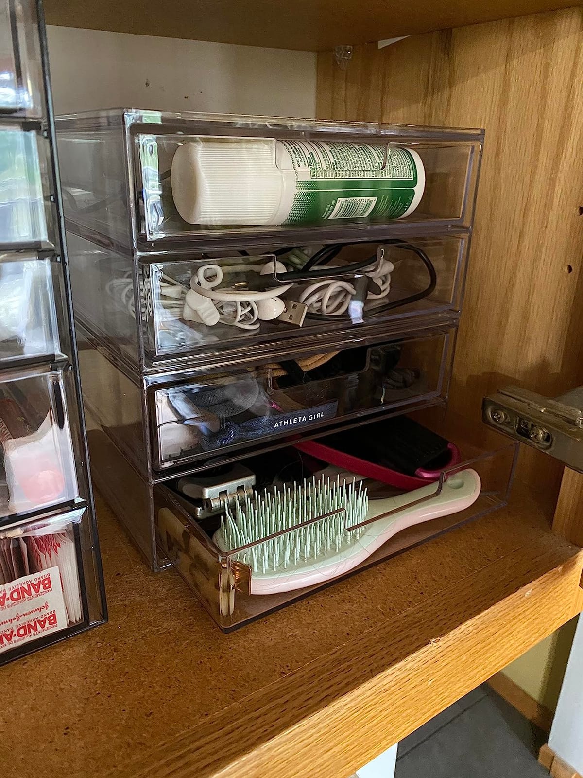 STORi Stackable Desk Drawer Organizer, Clear Pen Pencil Makeup Brush Holder for Desktops and Vanities, 4 Wide Drawers (Made in USA) customer photo 1
