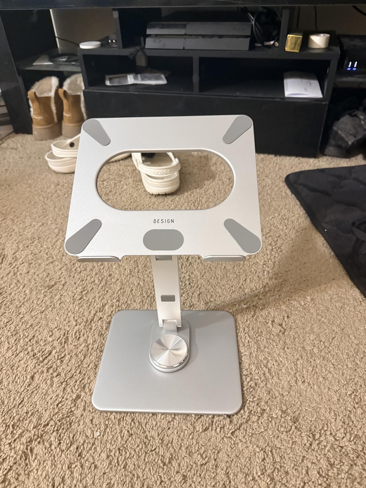 BESIGN LSX7 Laptop Stand with 360 Rotating Base, Ergonomic Adjustable Notebook Riser, Foldable Computer Holder Compatible with 10-15.6
