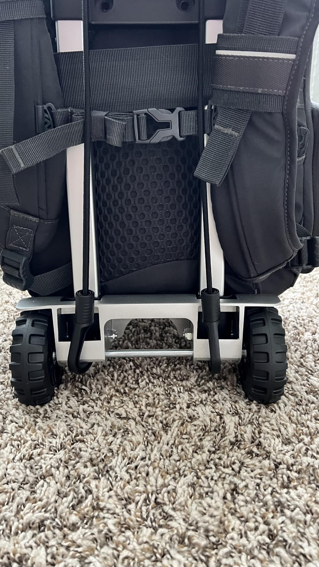 KEDSUM 270LBS Utility Luggage Cart with 4 Wheels, 100% Aluminum Hand Truck Dolly, Folding Hand Truck with Advanced Tank Wheels, Portable Dolly Cart for Luggage, Travel, Shopping, Office Use customer photo 1
