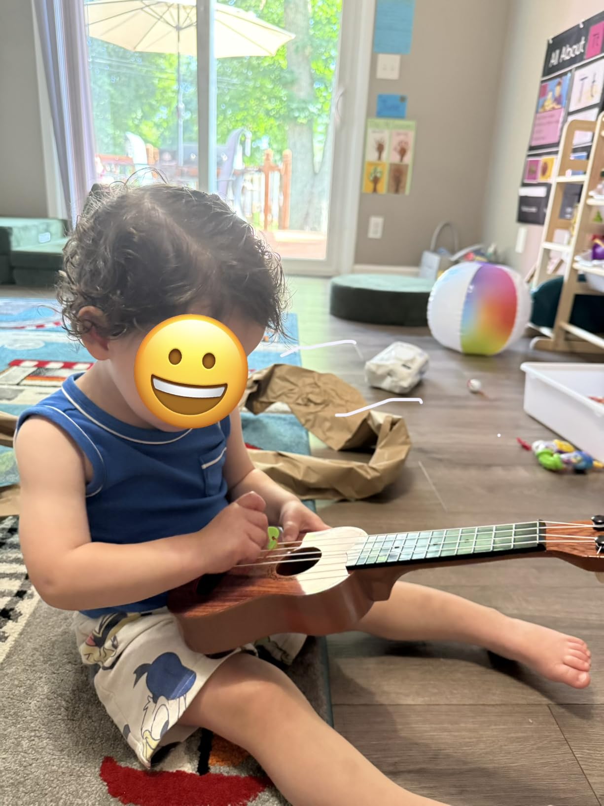 Raimy 17in Kids Ukulele Mini Guitar with Picks for Toddler Boys Girls | 4 Strings Children Musical Instruments, Educational Toys, Beginner Birthday Gift, Easy Strumming and Learning Fun (Mahogany) customer photo 1