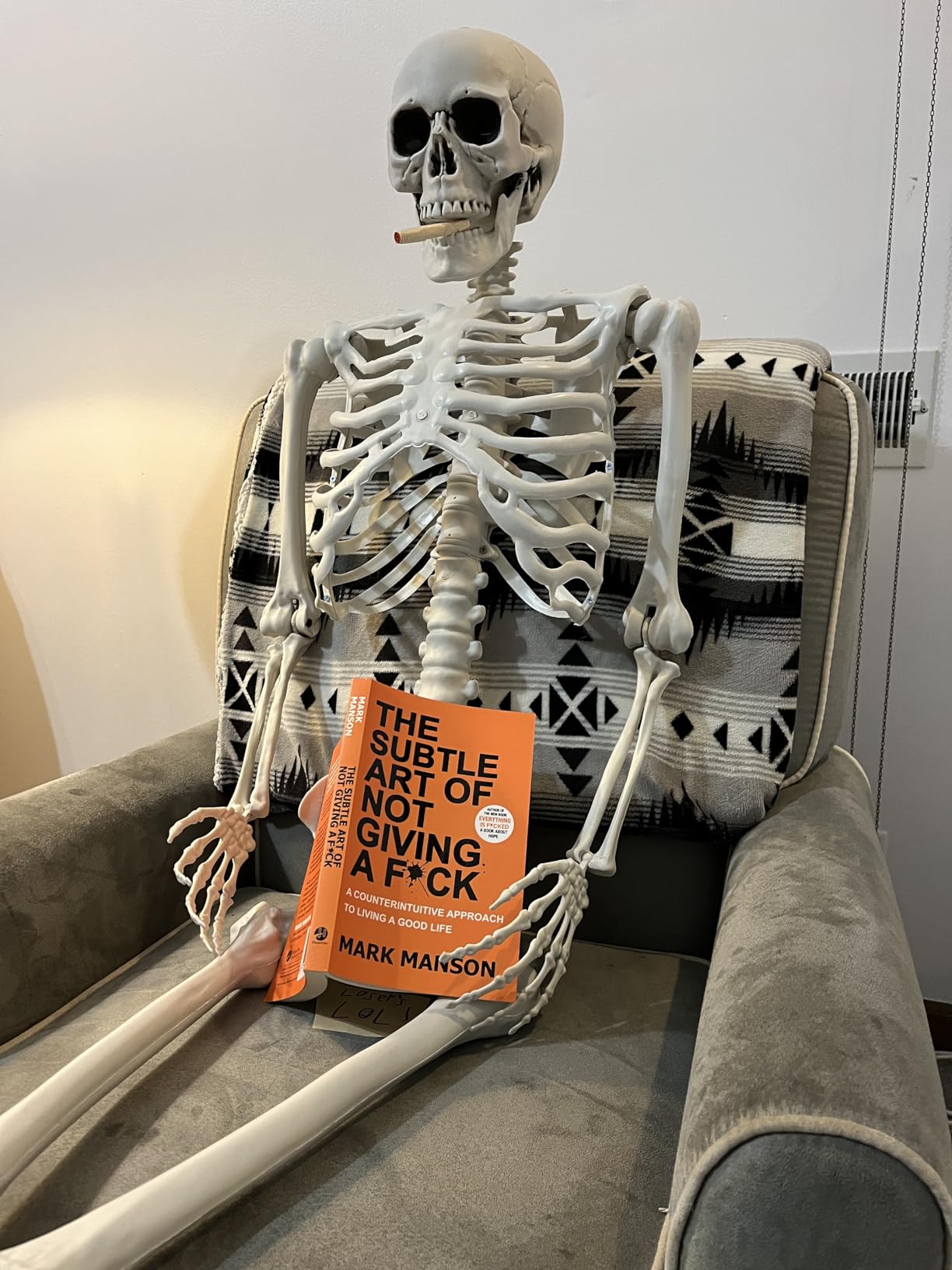 5.4Ft Halloween Skeleton Life Size Skeleton with Posable Joints customer photo 1