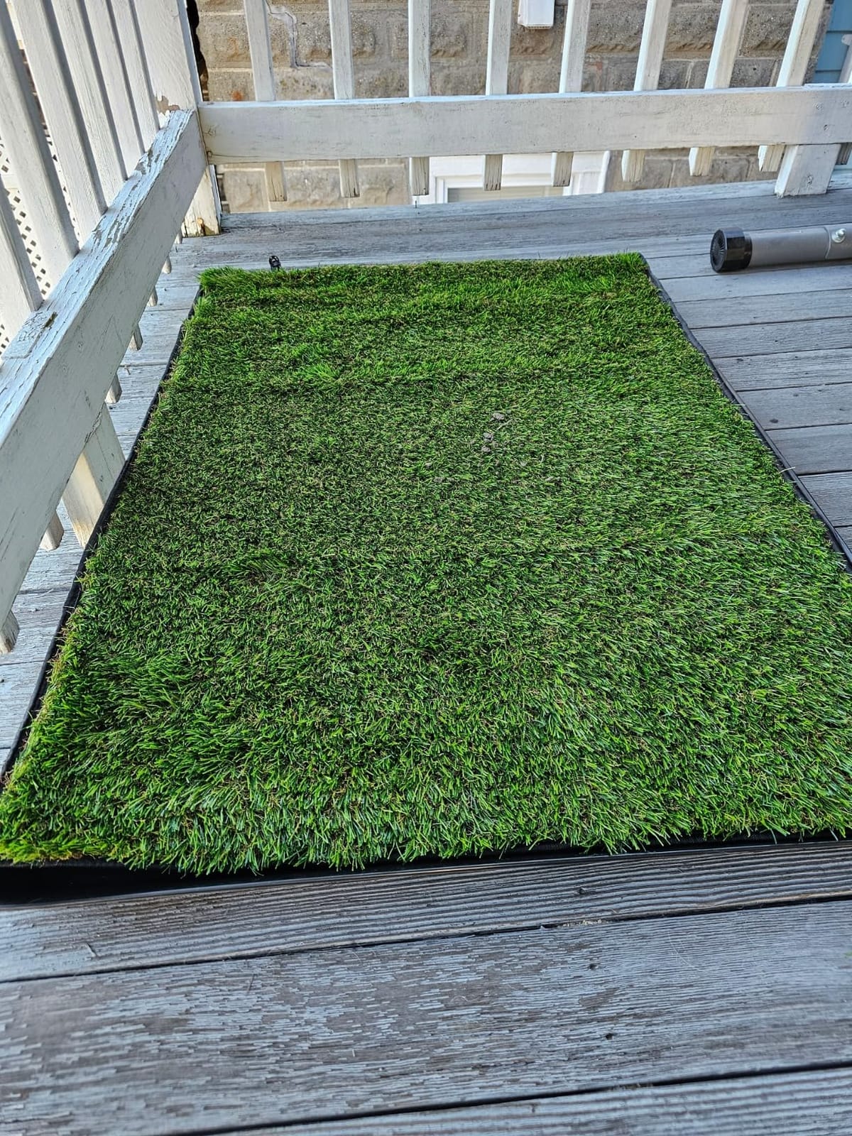 Dog Grass Pad with Tray,40''X27.5''Large Artificial Turf Grass Potty,XL Reusable 3-Layer Dogs Pee Potty Grass Pads, Easy to Clean Portable Dog Litter Box for Indoor/Outdoor Potty Training Toilet customer photo 2