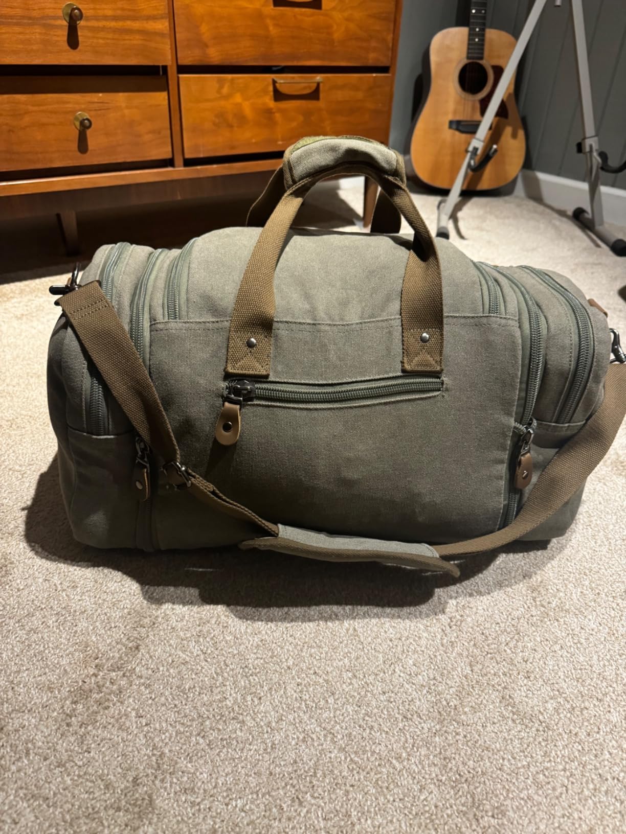 Gonex Canvas Duffle Bag, Expandable 50L Travel Overnight Weekender Bag customer photo 1