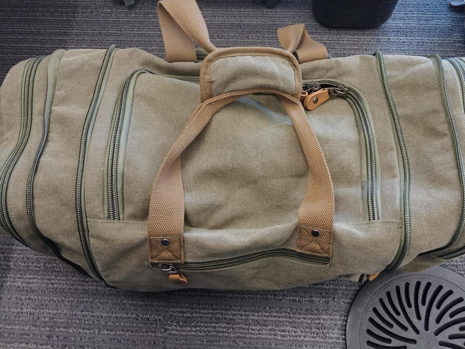 Gonex Canvas Duffle Bag, Expandable 50L Travel Overnight Weekender Bag customer photo 2