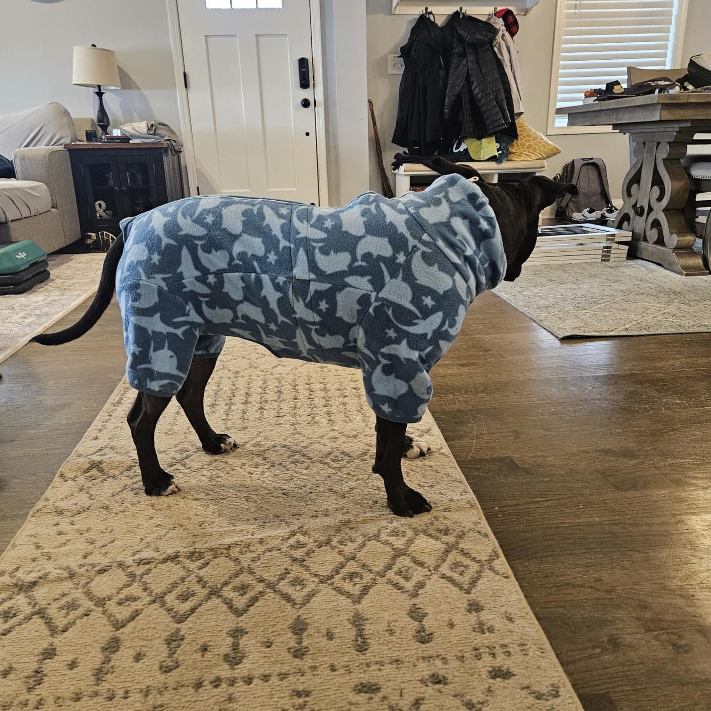 ROZKITCH Great Dane Clothes Dog Winter Coat Soft Fleece Pullover Pajamas, Pet Windproof Warm Cold Weather Jacket Vest with Luminous Zipper, Jumpsuit Apparel Outfit Clothes for Giant Dog Camo 3XL customer photo 2
