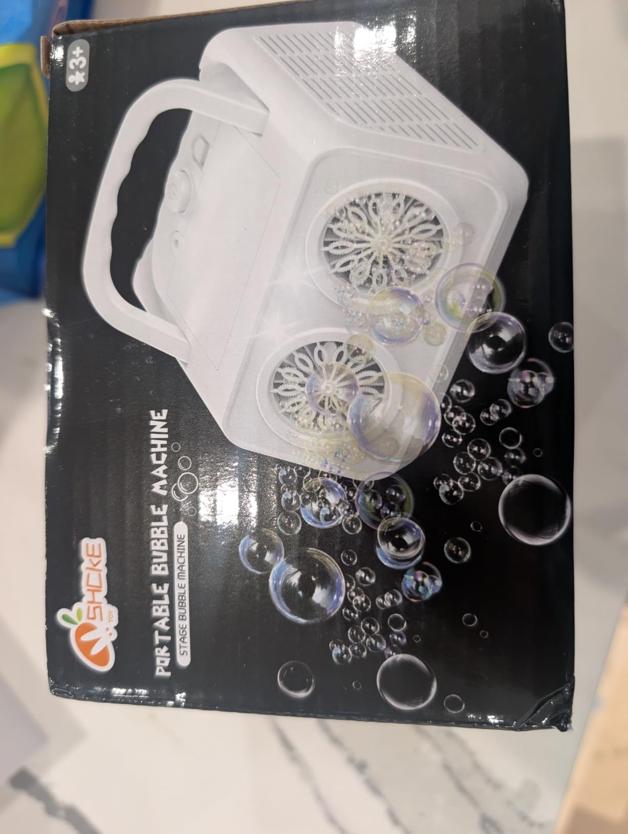 SHCKE Automatic Bubble Machine with 2 Fans, 20000+ Bubbles/Min | Dual power USB-C/AA, No-Leak Sealed Bottle, Portable Bubble Maker for Pool, Wedding, Camping, Birthday Parties customer photo 2