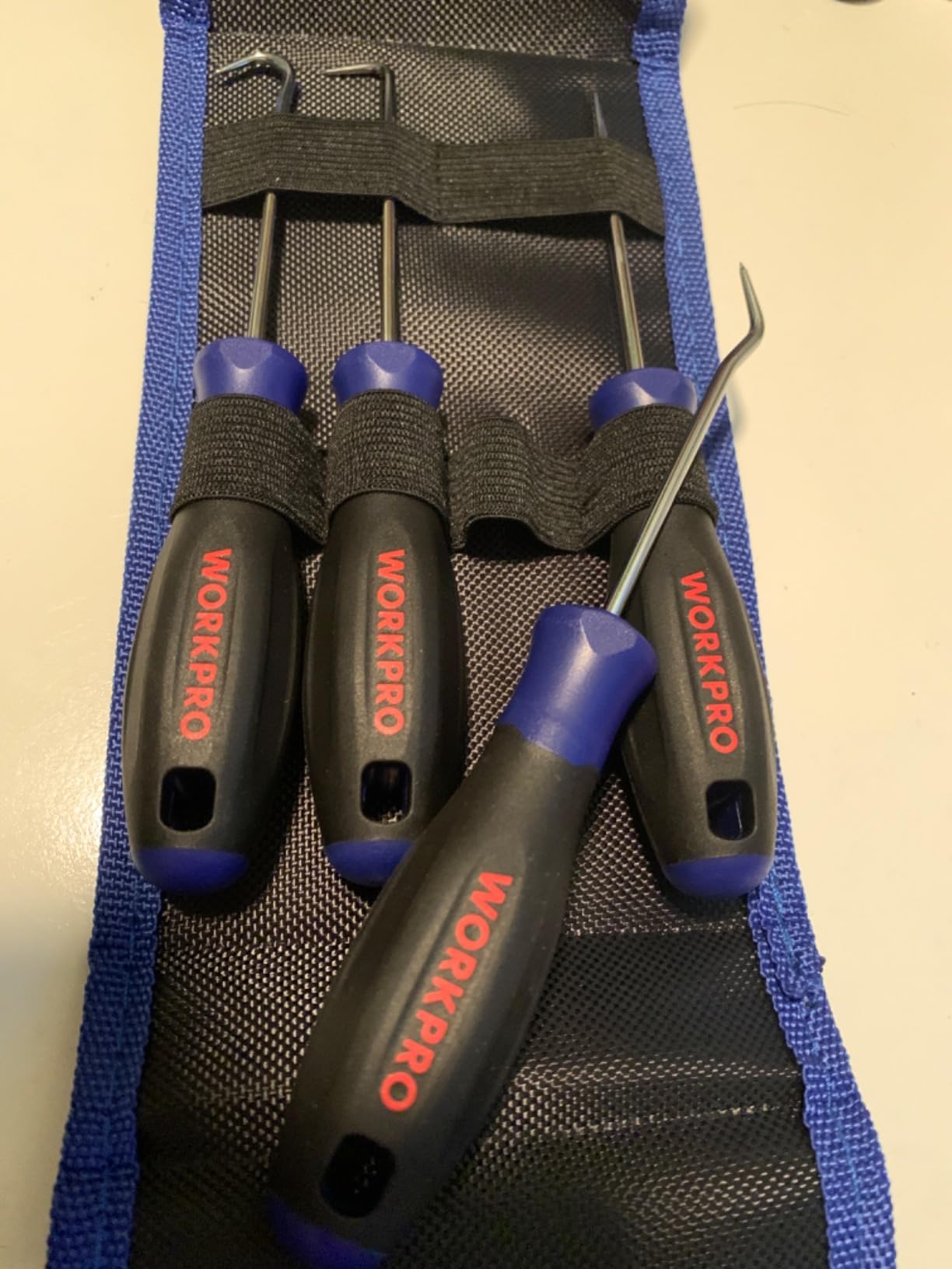 WORKPRO 4-Piece Precision Pick and Hook Set with Pouch, Angled Pick, Straight Pick, 90-degree Pick, Full Hook, Mini Pick Set Mechanic, Remove Small Fuses, Wire Plugs and O Rings, Gunsmith Tools customer photo 1