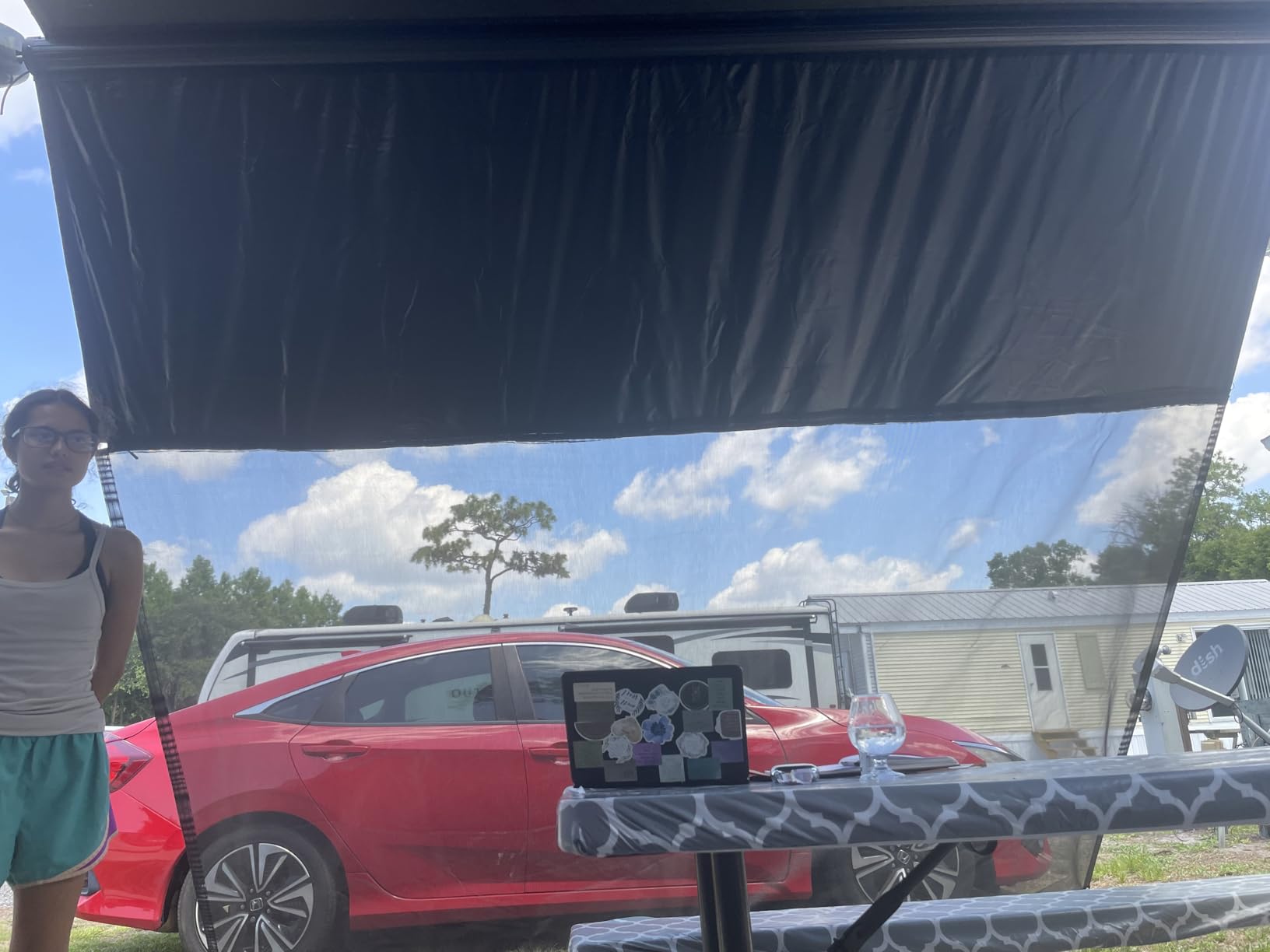 RV Awning Shade Screen with Zipper 9' x 15'3'' customer photo 2