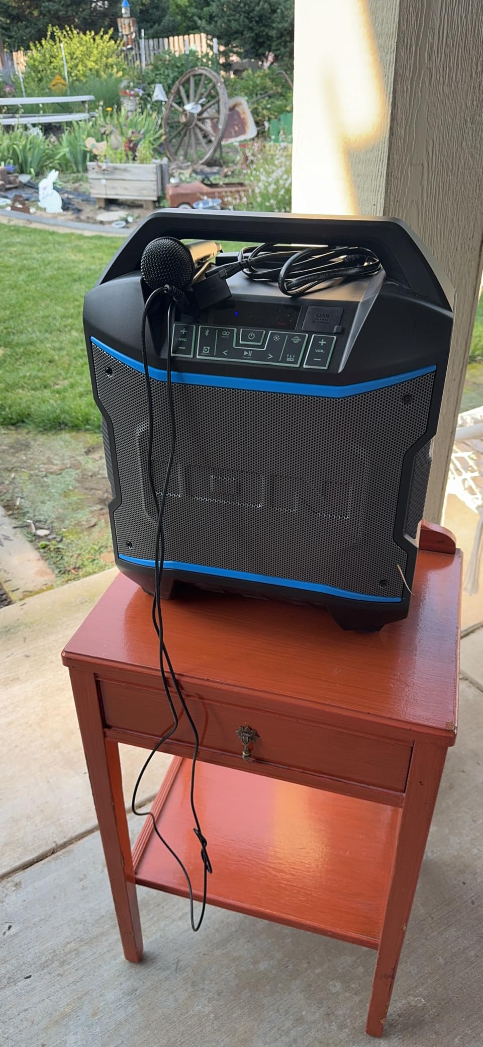 ION Block Rocker 120W Bluetooth Outdoor Speaker with Wheels | Water Resistant, Radio, Karaoke Mic, USB Charging, Stereo Linking, Bass Boost and App Control, for Parties and Outdoor Events customer photo 1