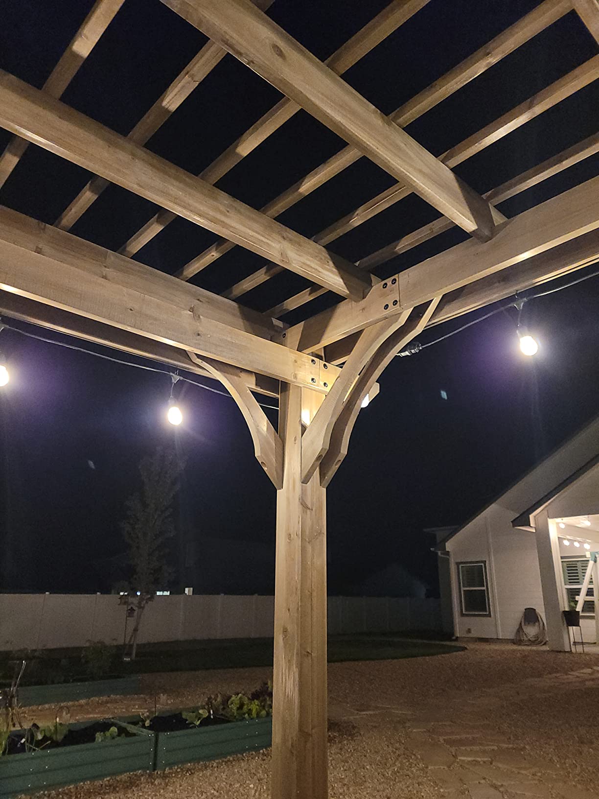 Backyard Discovery Ashland 14' x 10' Cedar Wood Pergola Kit with Trellis Roof, Built-In Bar Top, All-Season Durability, High-Wind Rating, PowerPort, Shade for Outdoor Patio, Deck, Garden, Entertaining customer photo 2