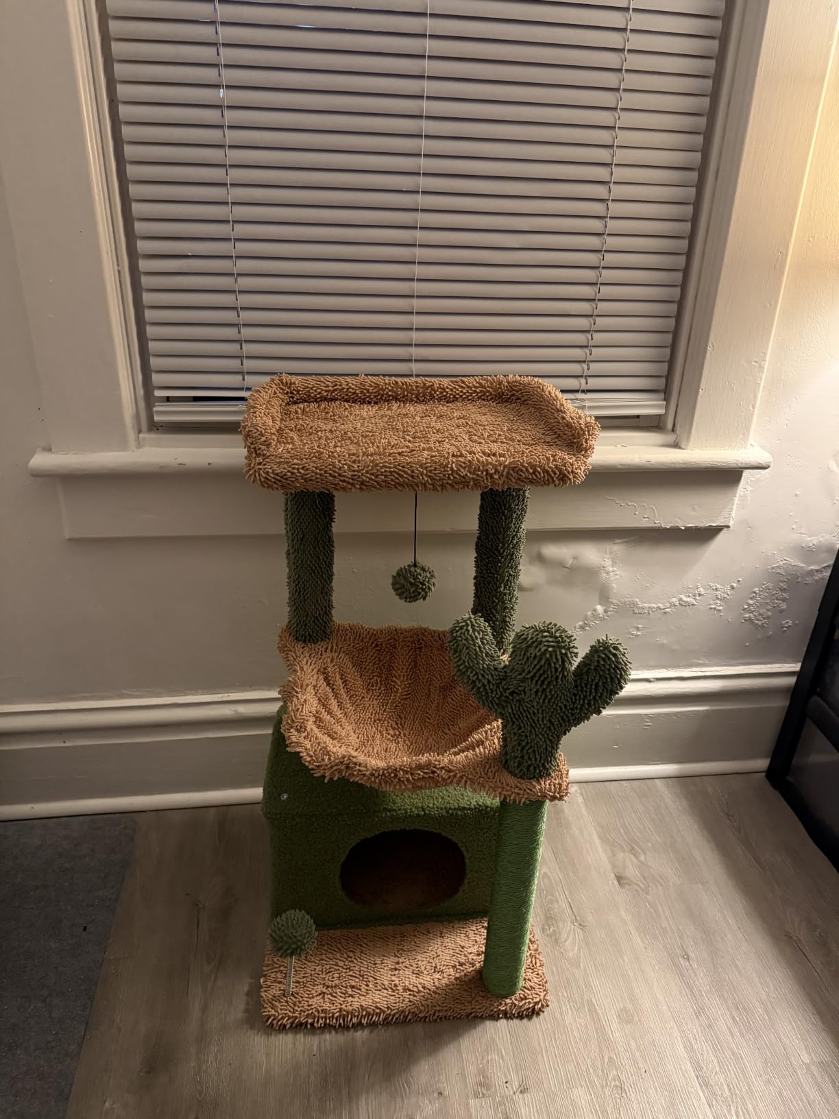 PEQULTI 4-in-1 Cactus Cat Tree for Kittens & Small Cats, 33in Green Tower customer photo 2