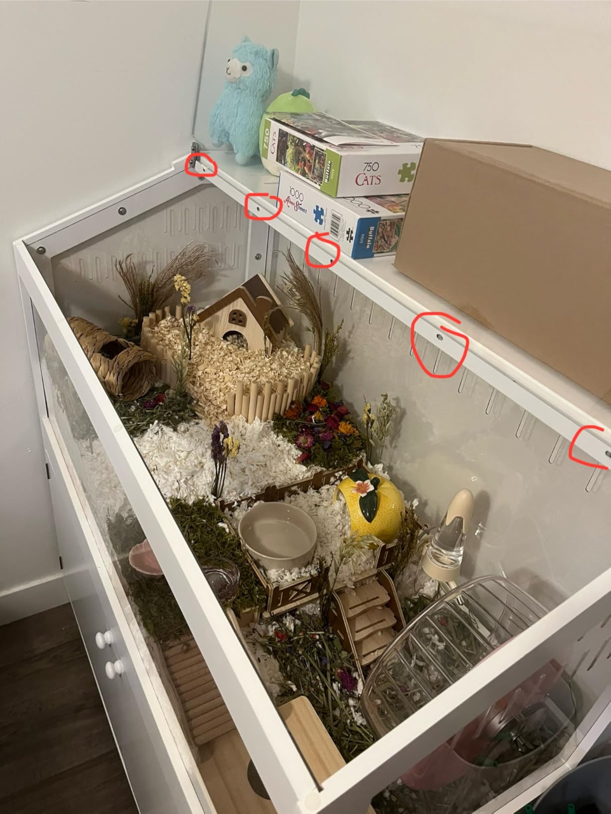 GDLF Hamster Cage with Acrylic Panels and Storage, 39.5 x 19.7 Inch customer photo 2