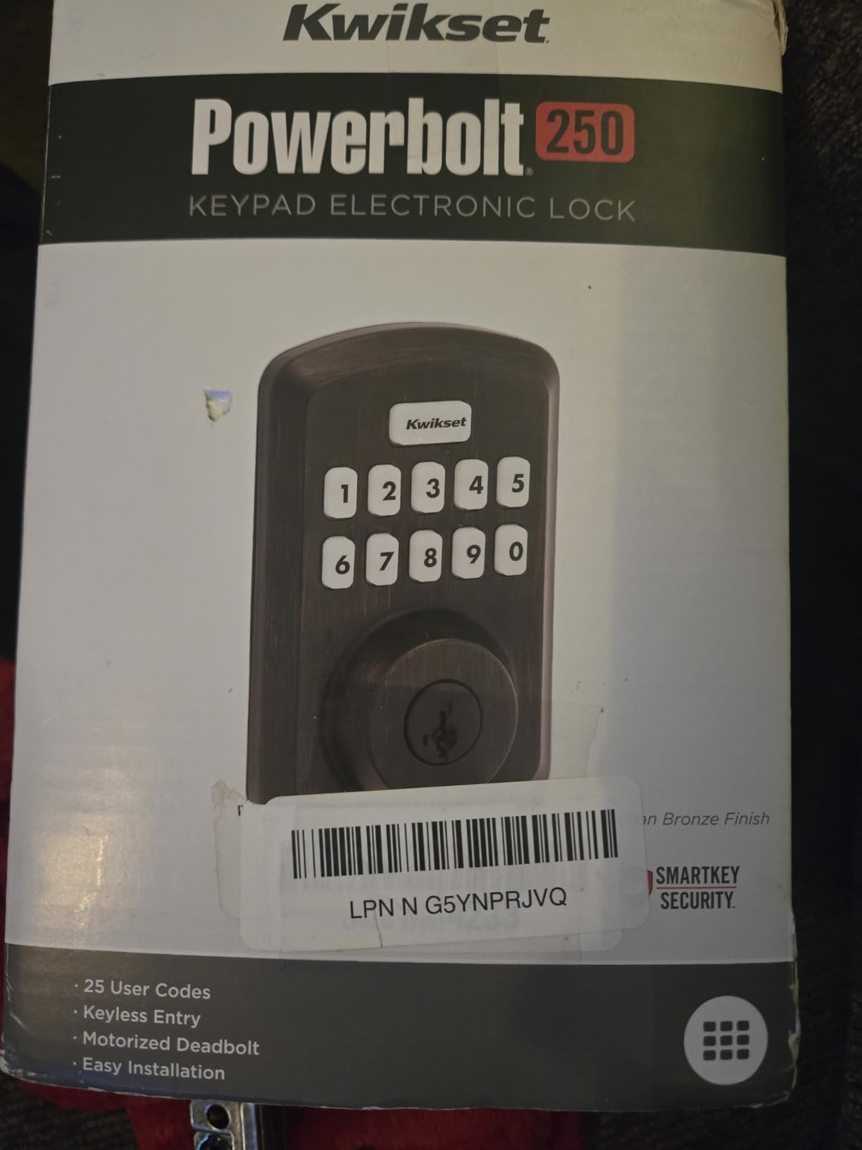 Kwikset Powerbolt 250 10-Button Keypad Matte Black Transitional Electronic Deadbolt Door Lock, Featuring Convenient Keyless Entry, Customizable User Codes and Auto-Locking customer photo 2