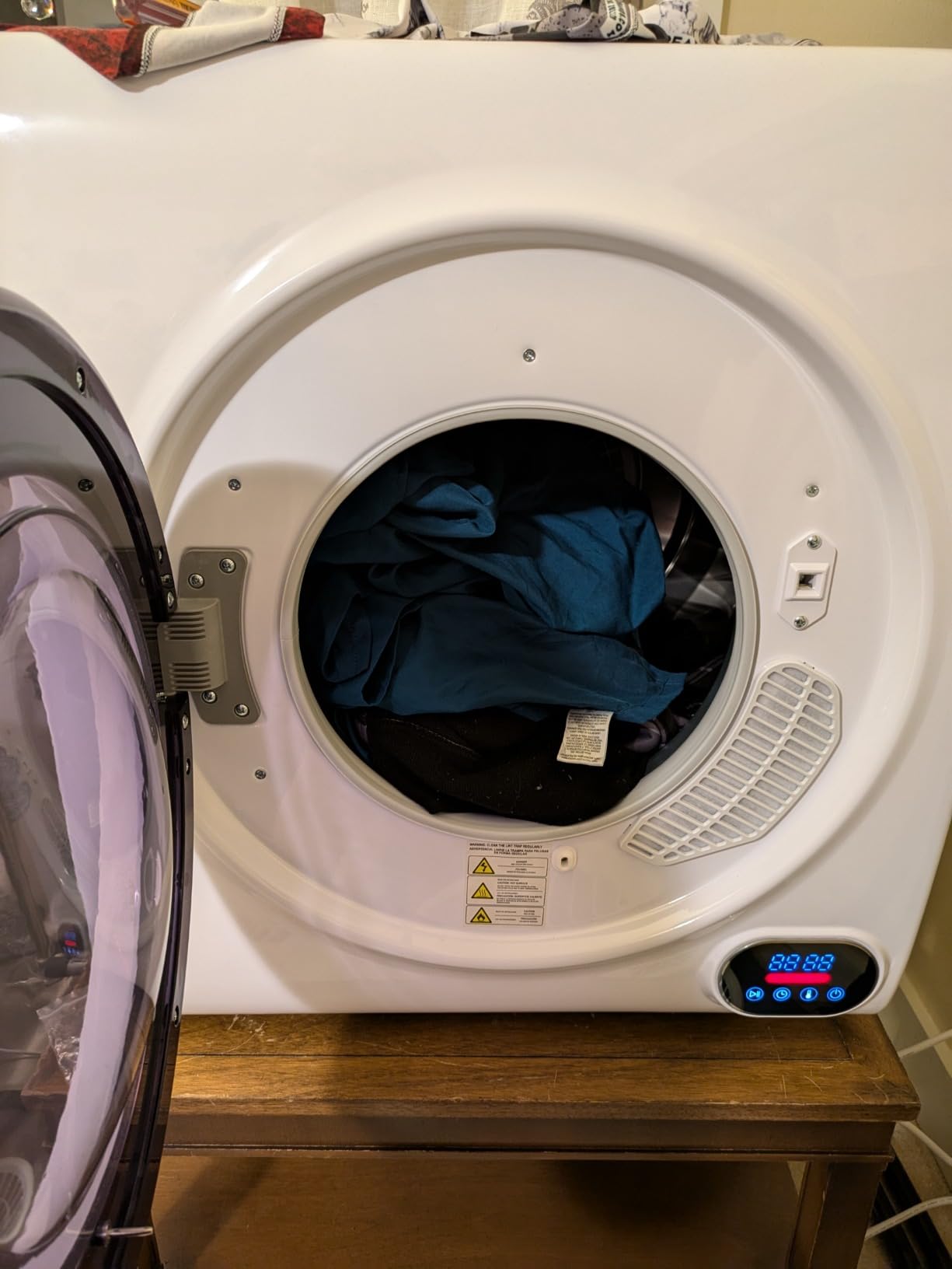 Euhomy Portable Clothes Dryer for Laundry, 1.5 Cu. Ft. Small Portable Dryers for Clothes, 120V Electric Dryer with Stainless Steel Drum, 850W Dryer Machine for Apartments, White customer photo 2