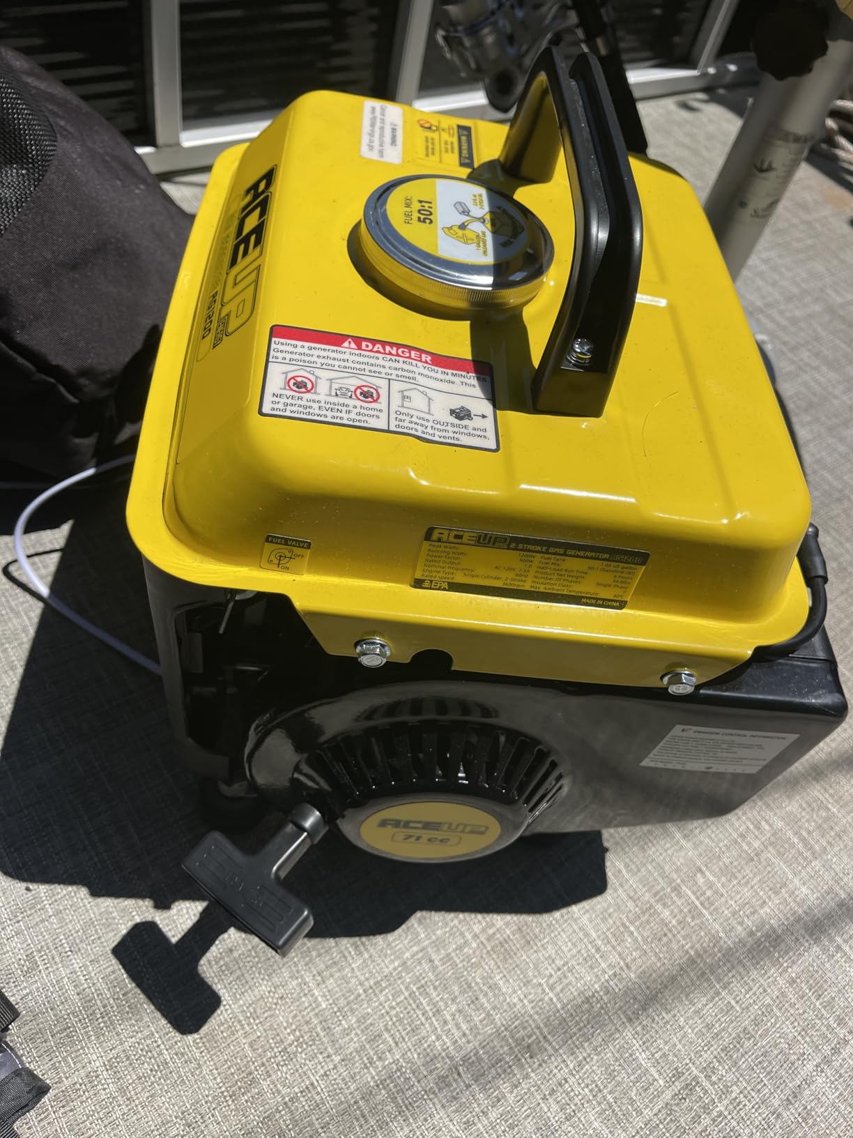 Aceup Energy 1,200W Gas Powered Generator, Small Portable Generator for Home Use Ultralight, EPA & CARB Compliant customer photo 2