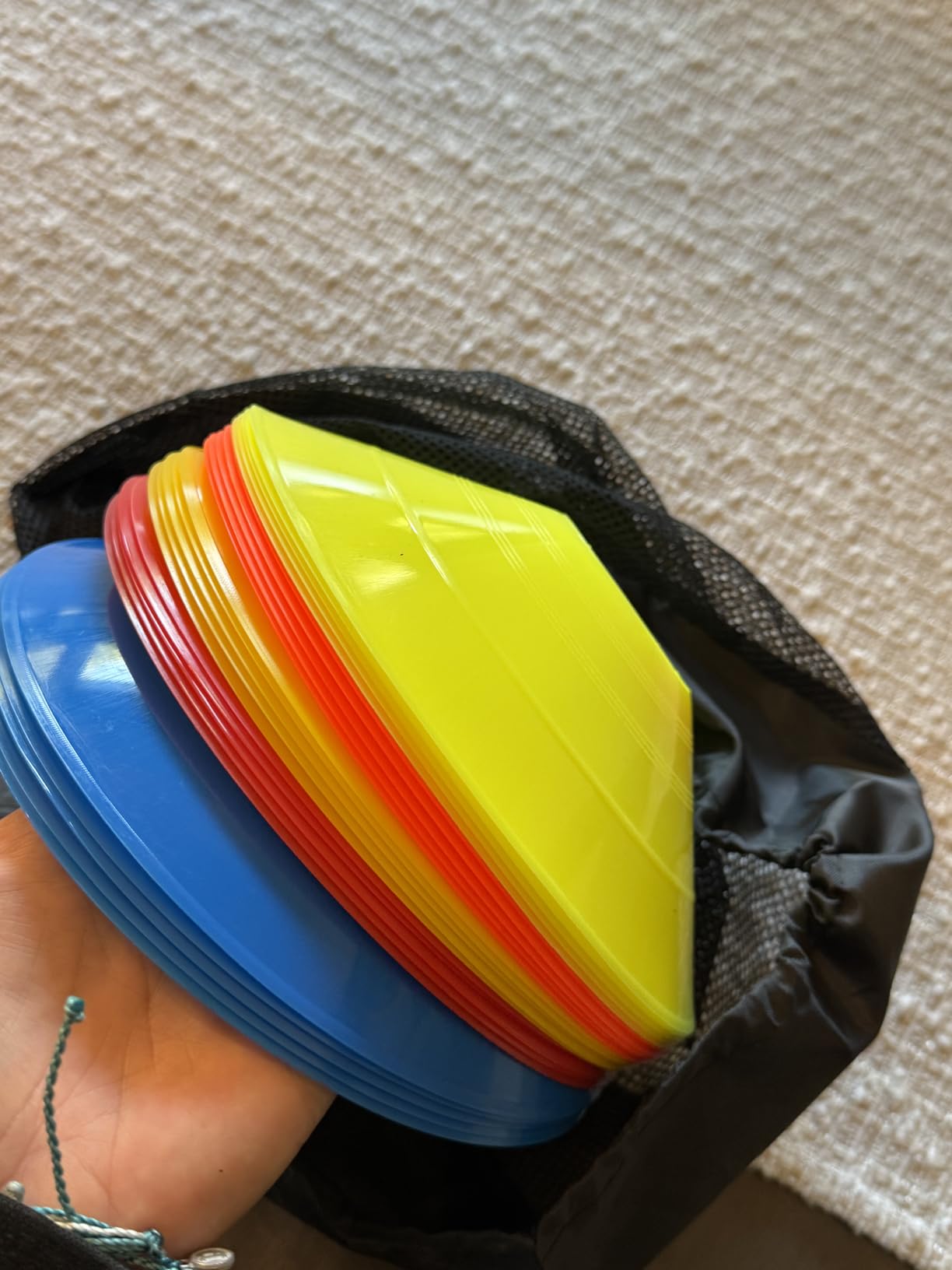 Ashsajkd(Set of 25/50/100 - Agility Soccer Cones with Carry Bag and for , Football Cones for TrainingFootball, Basketball, Coaching, Agility Cones for Indoor and Outdoor Games customer photo 1