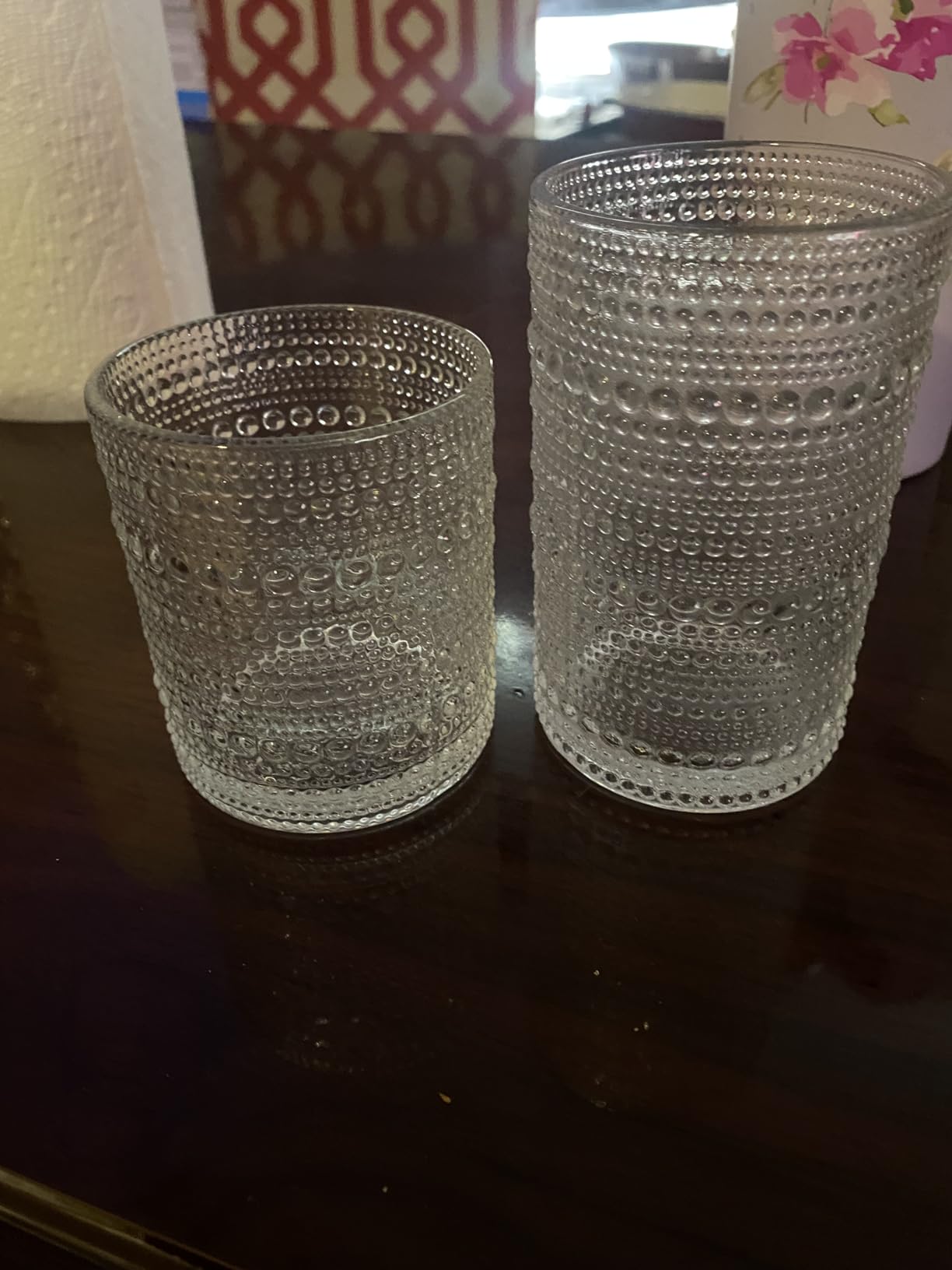 Hlukana Vintage Hobnail Drinking Glasses Set of 8, 12 oz Highball Glasses & 10 oz Cocktail Glasses Set, Kitchen Water Glasses Cup, Bar Tumbler Glassware Set for Beer, Juice, Cocktail, Whiskey, Milk customer photo 1