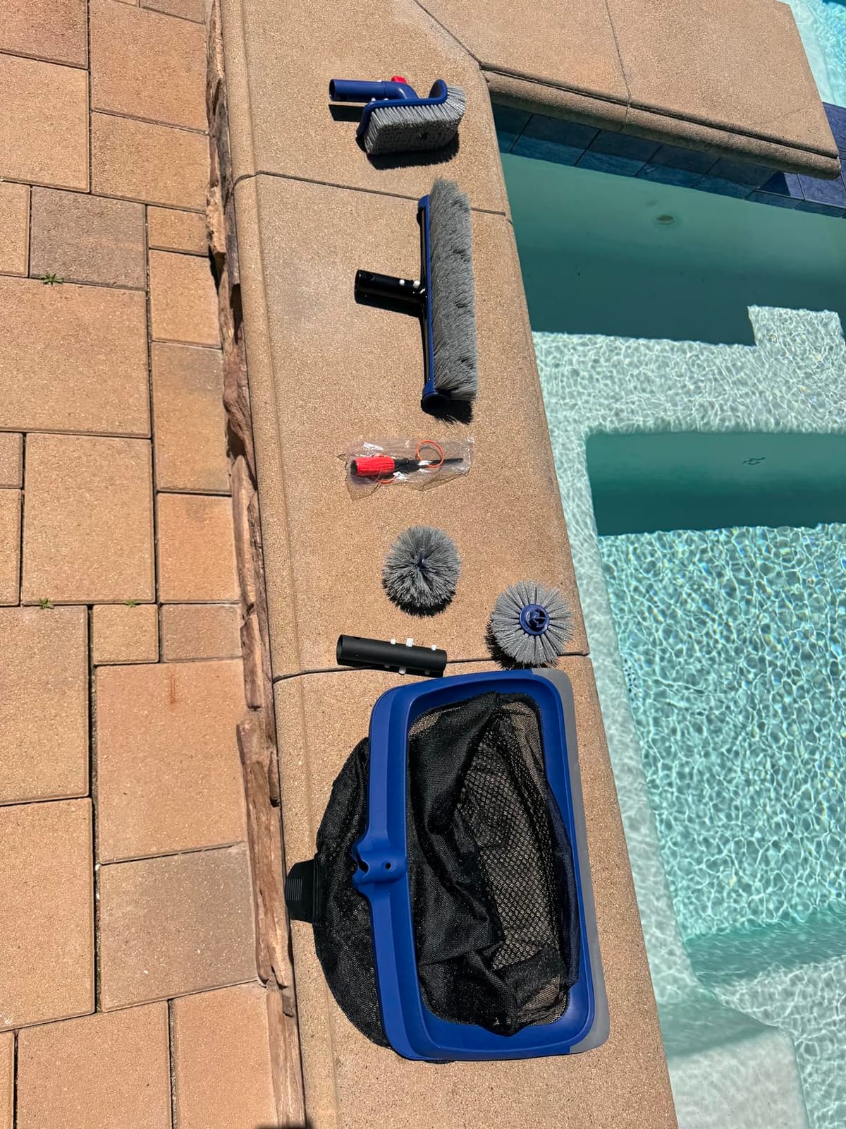 POOLAZA Pool Cleaning Kit with Skimmer Net, Pool Brush & Pool Scrub Brush customer photo 2