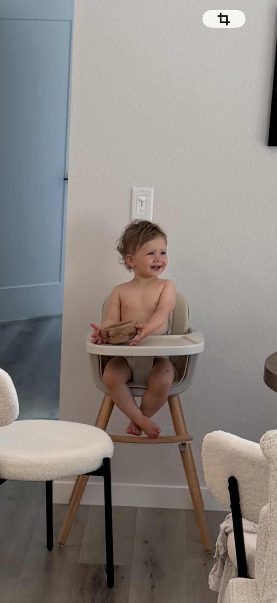 Mallify 3-in-1 Wooden High Chair, Convertible High Chairs for Babies and Toddlers, Baby Highchair with Adjustable Legs & Dishwasher-Safe Tray, Sleek Hardwood & Premium PU Cushion, Brown customer photo 1