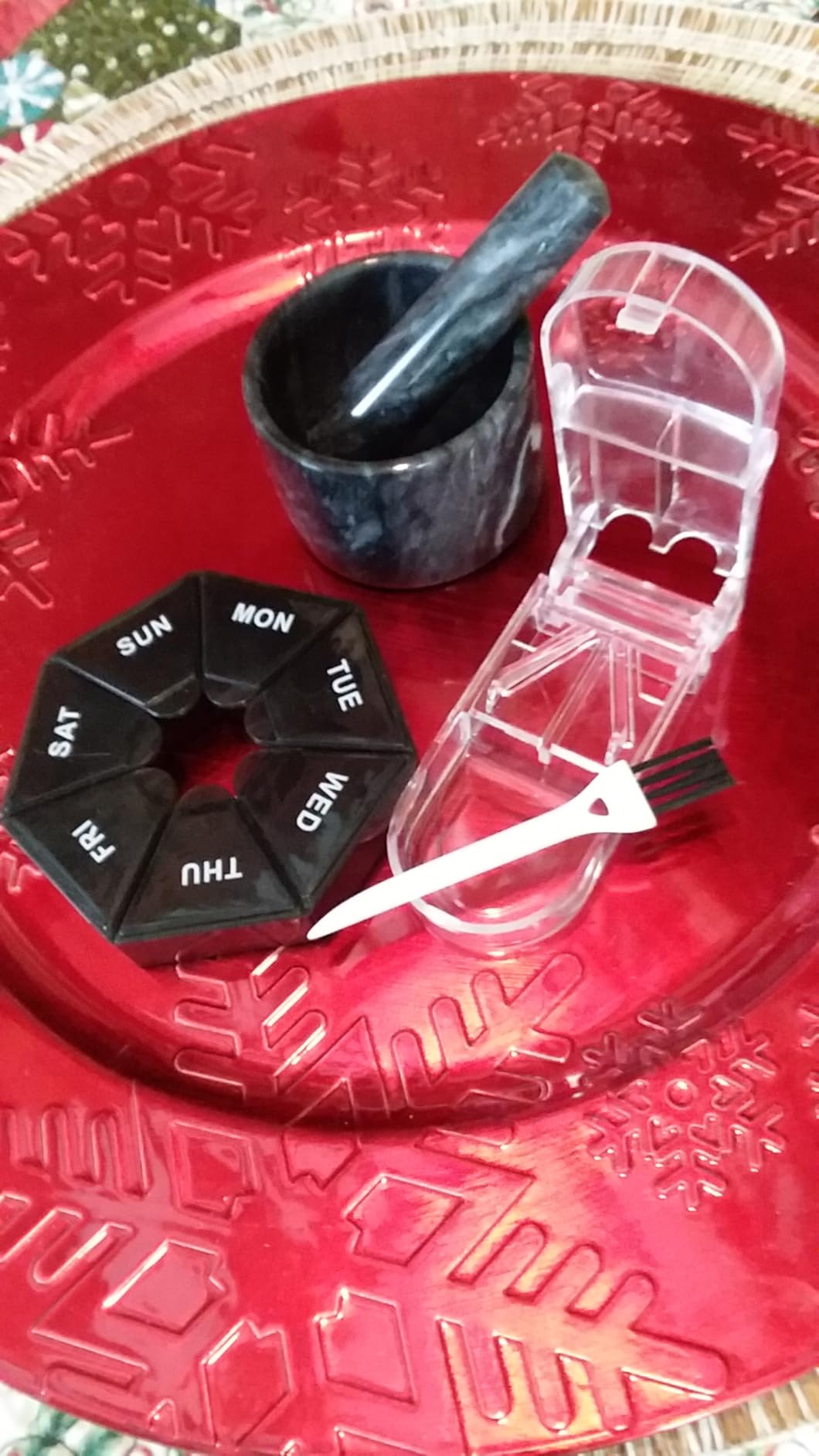 Pill Crusher, Mini Marble and Pestle Set, Pill Crusher Grinder Fine Powder, Arthritic Hands Pill Grinder customer photo 1