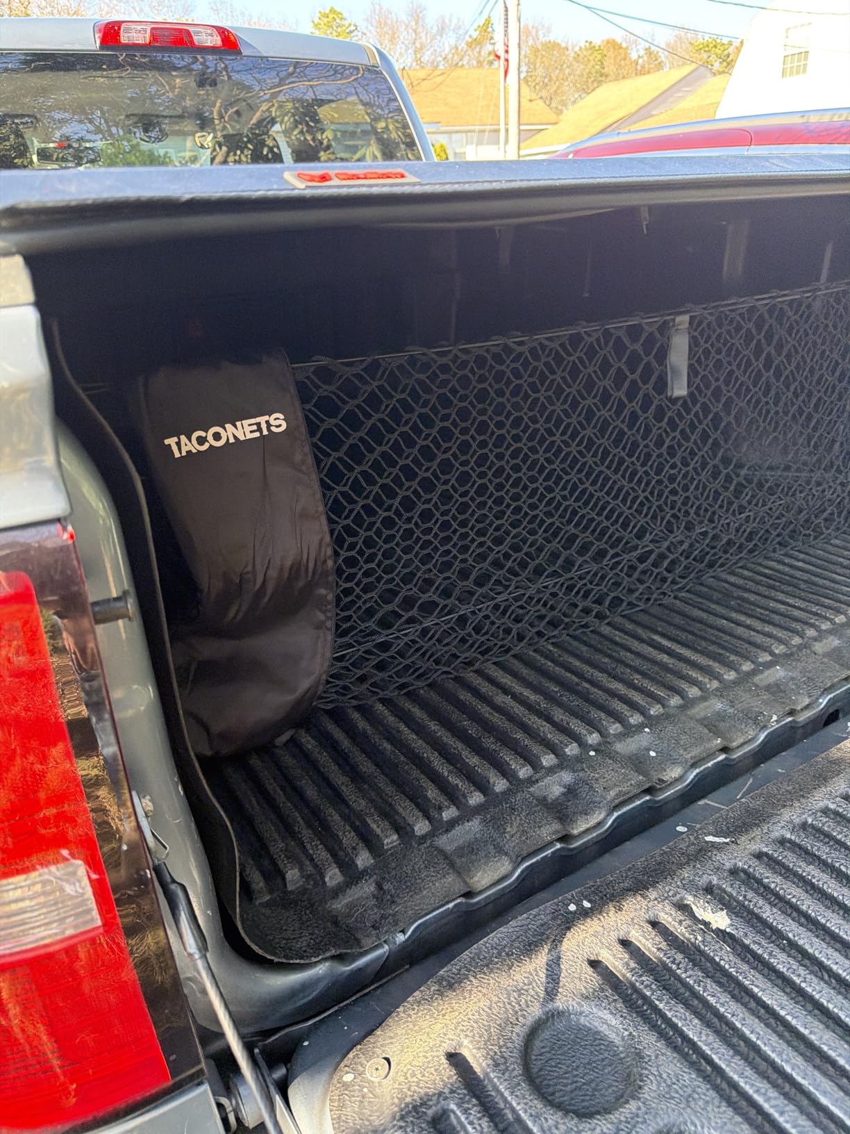 TacoNets Envelope Cargo Net for GMC Sierra & Chevy Silverado - Fits 2013-Current - Upgraded 5mm Bungee - Integrated Storage Bag - Heavy Duty Carabiners customer photo 1