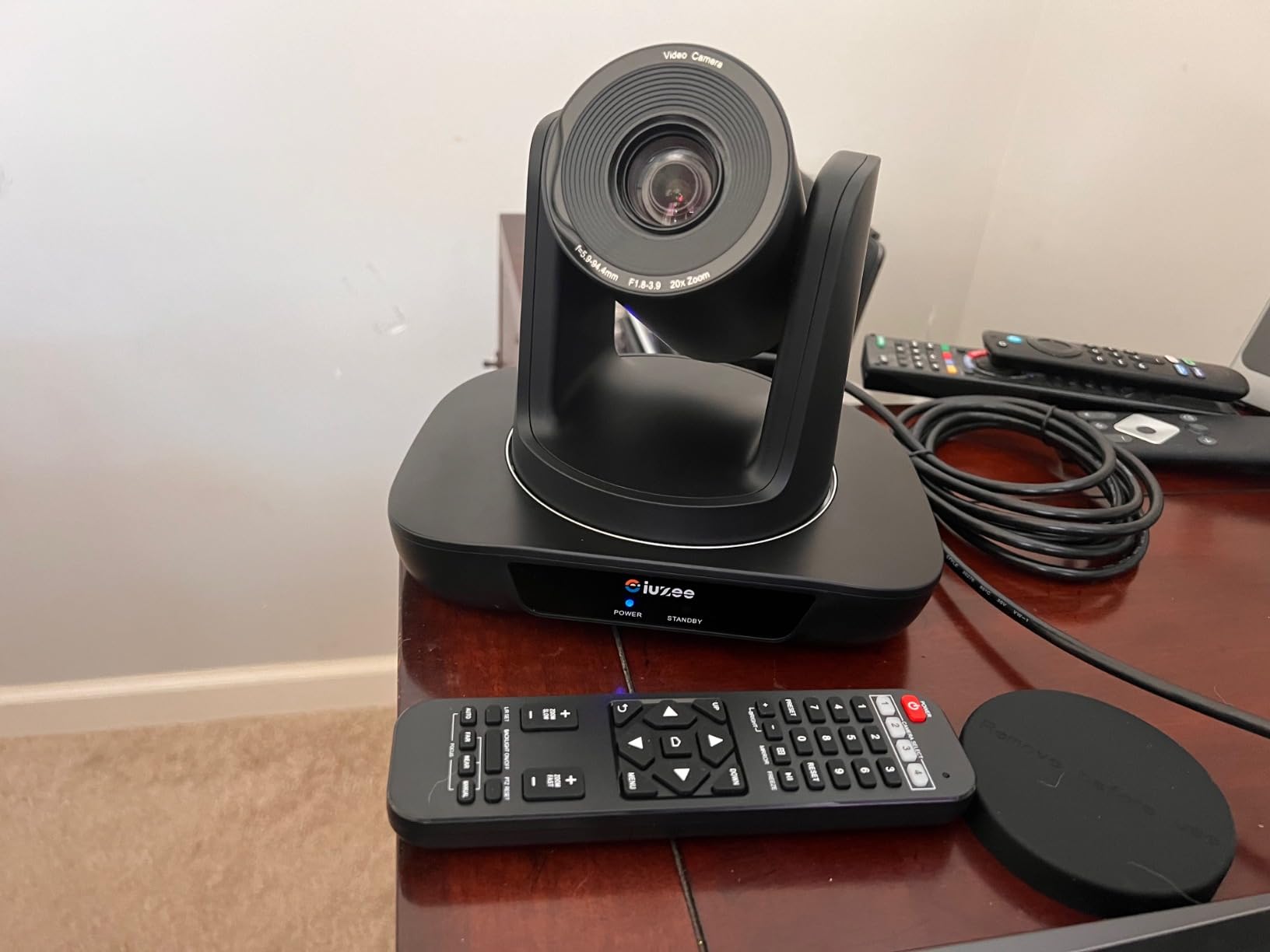 4K UHD PTZ Camera AI-Auto Tracking, 20X Optical Zoom, USB3.0/HDMI/LAN PoE, IP Live Streaming, PTZ Conference Room Camera for Church Services Education Conference Events, Work with YouTube OBS customer photo 1
