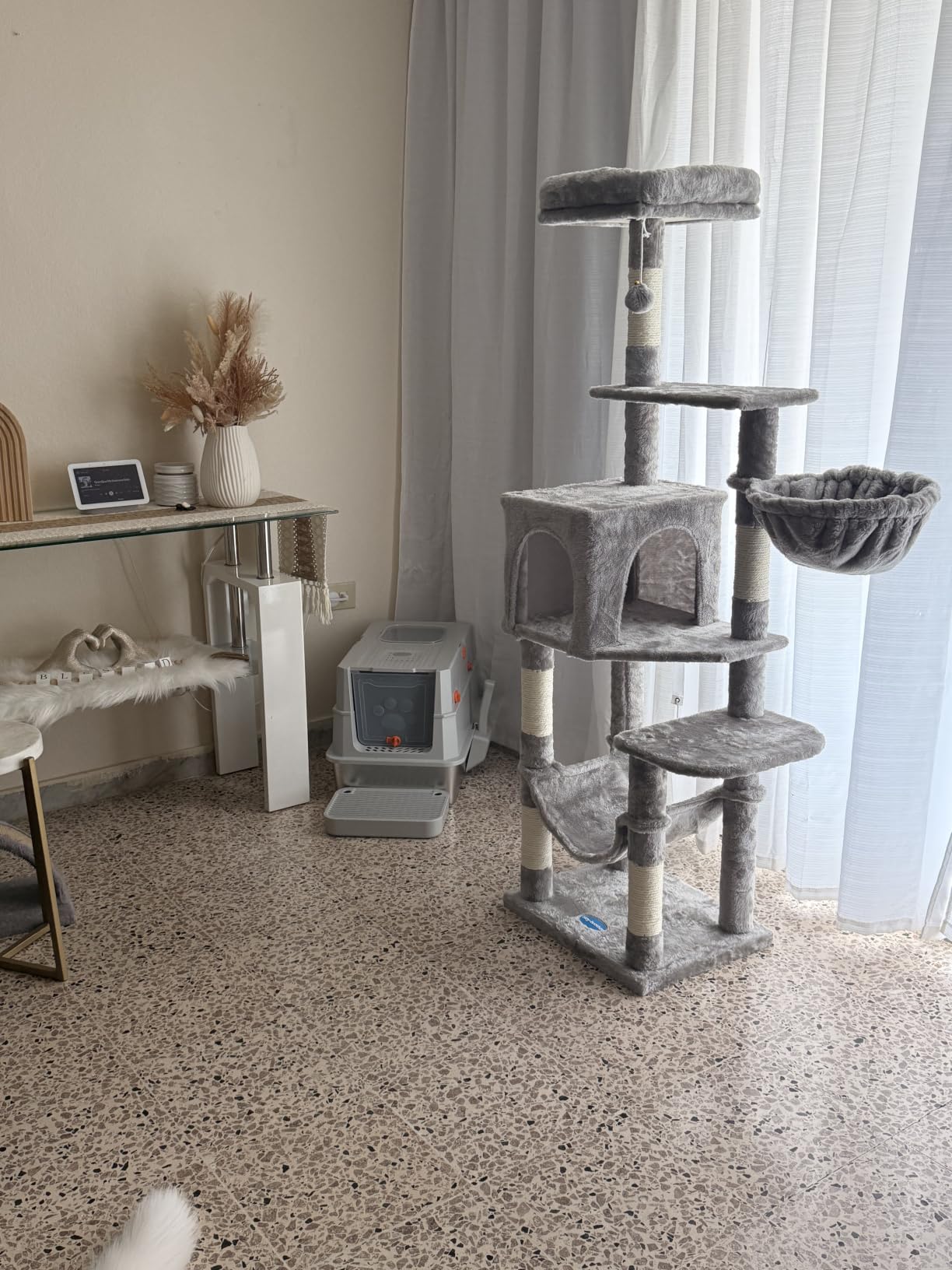 Hey-brother Cat Tree, Multi-Level Sisal Covered Scratching Posts, MPJ050W customer photo 2