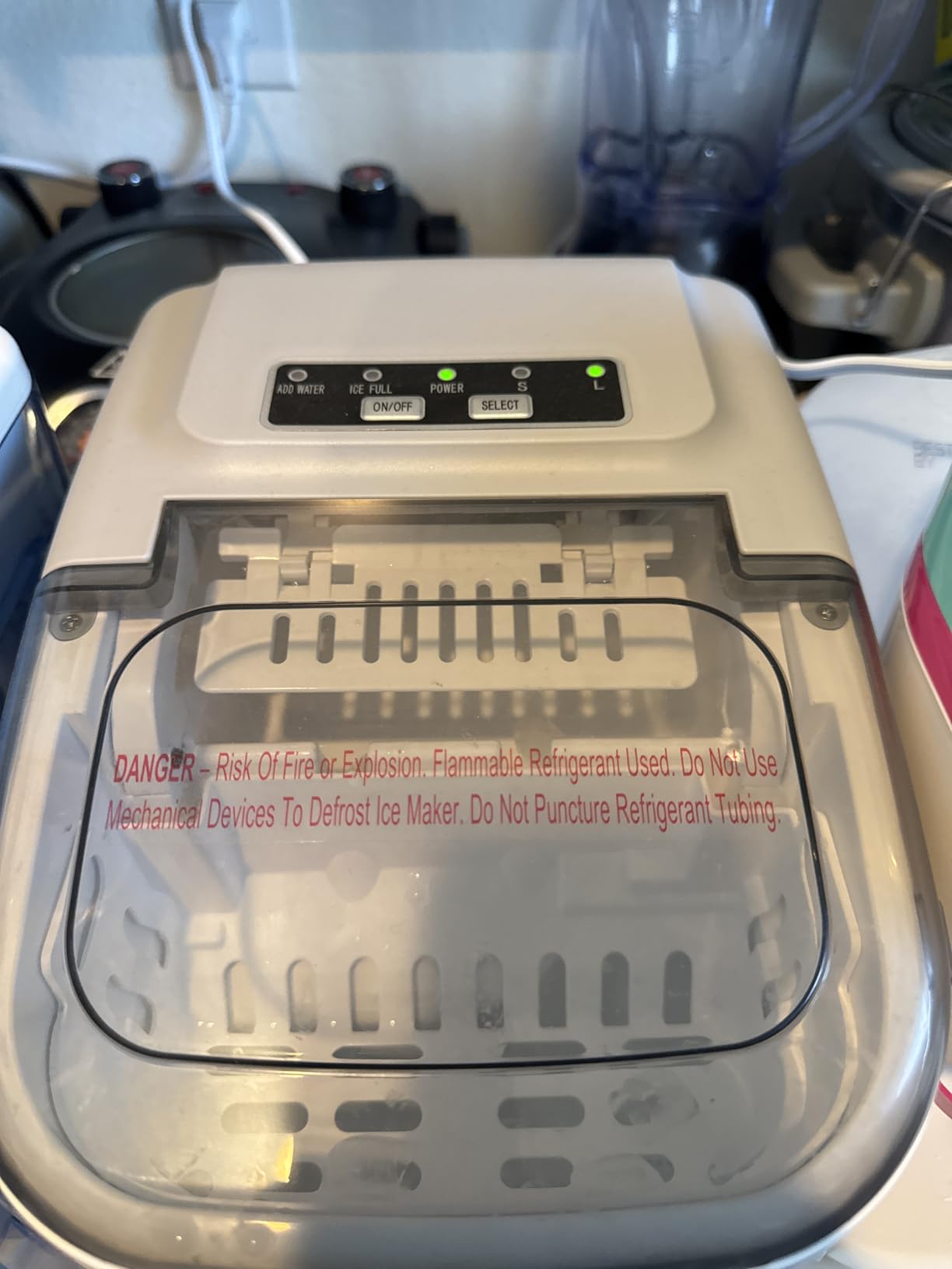 Crzoe Countertop Ice Maker, 26Lbs/24H, 2 Sizes of Ice, Self-Cleaning,Green customer photo 2