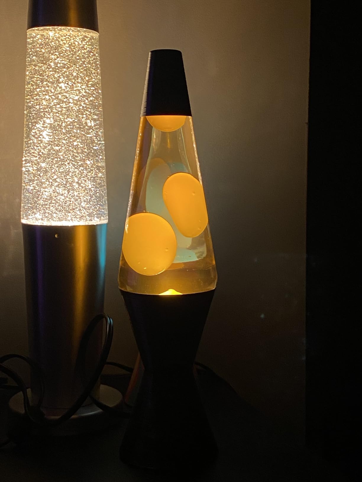 Lava® Lamp - 14.5'' Vinyl Record Grooved Base - The Original Motion Light - Yellow Wax and Orange Liquid - Item #2017 customer photo 2