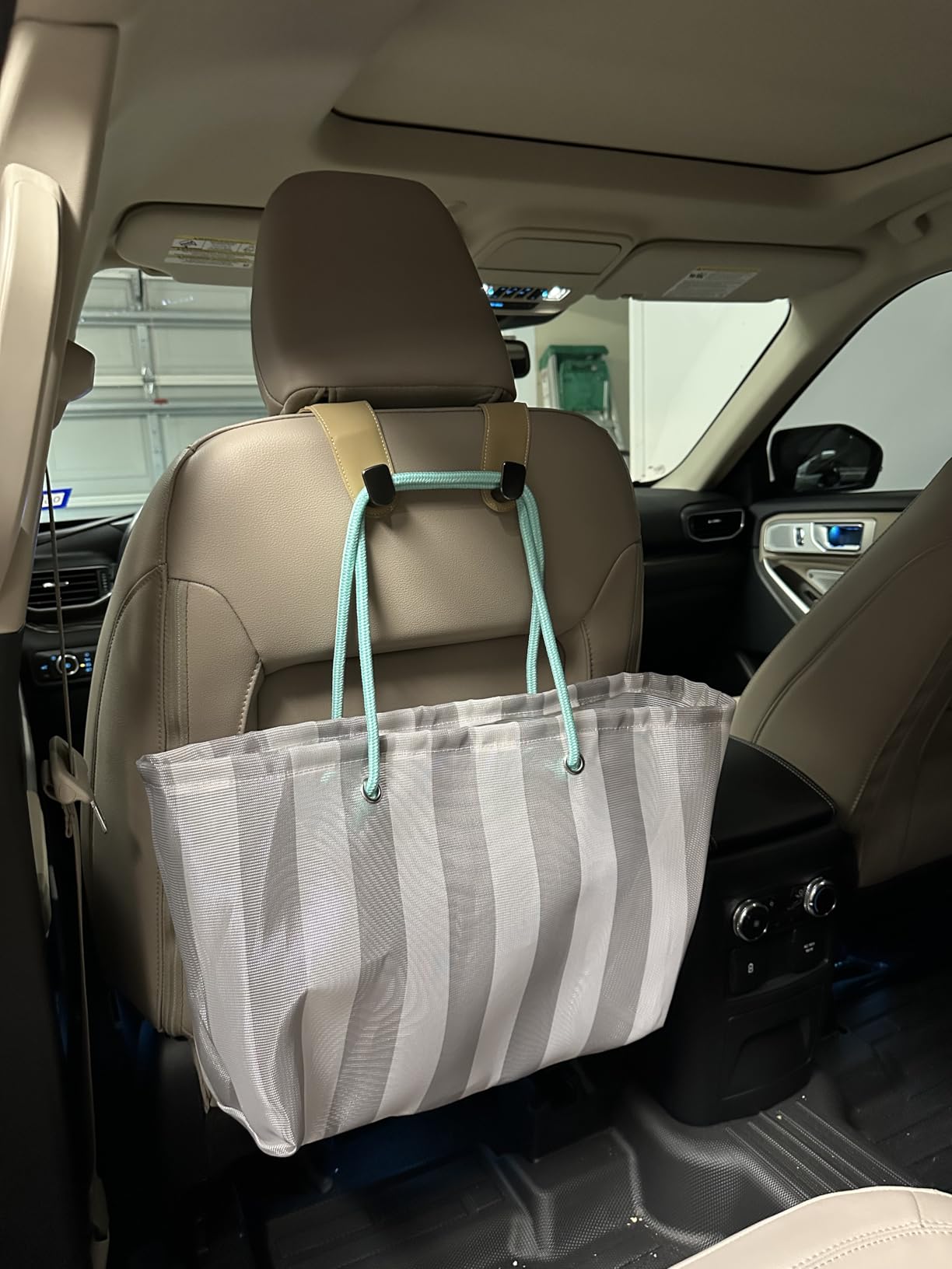 Car Purse Holder, 2 Pack Leather Car Purse Hook, Car Organization Accessories | Sturdy Metal Core, Premium Leather Wrapped, Universal Fit for Most Vehicle Seat Headrest, 360-degree Rotation, Easy to Install customer photo 2