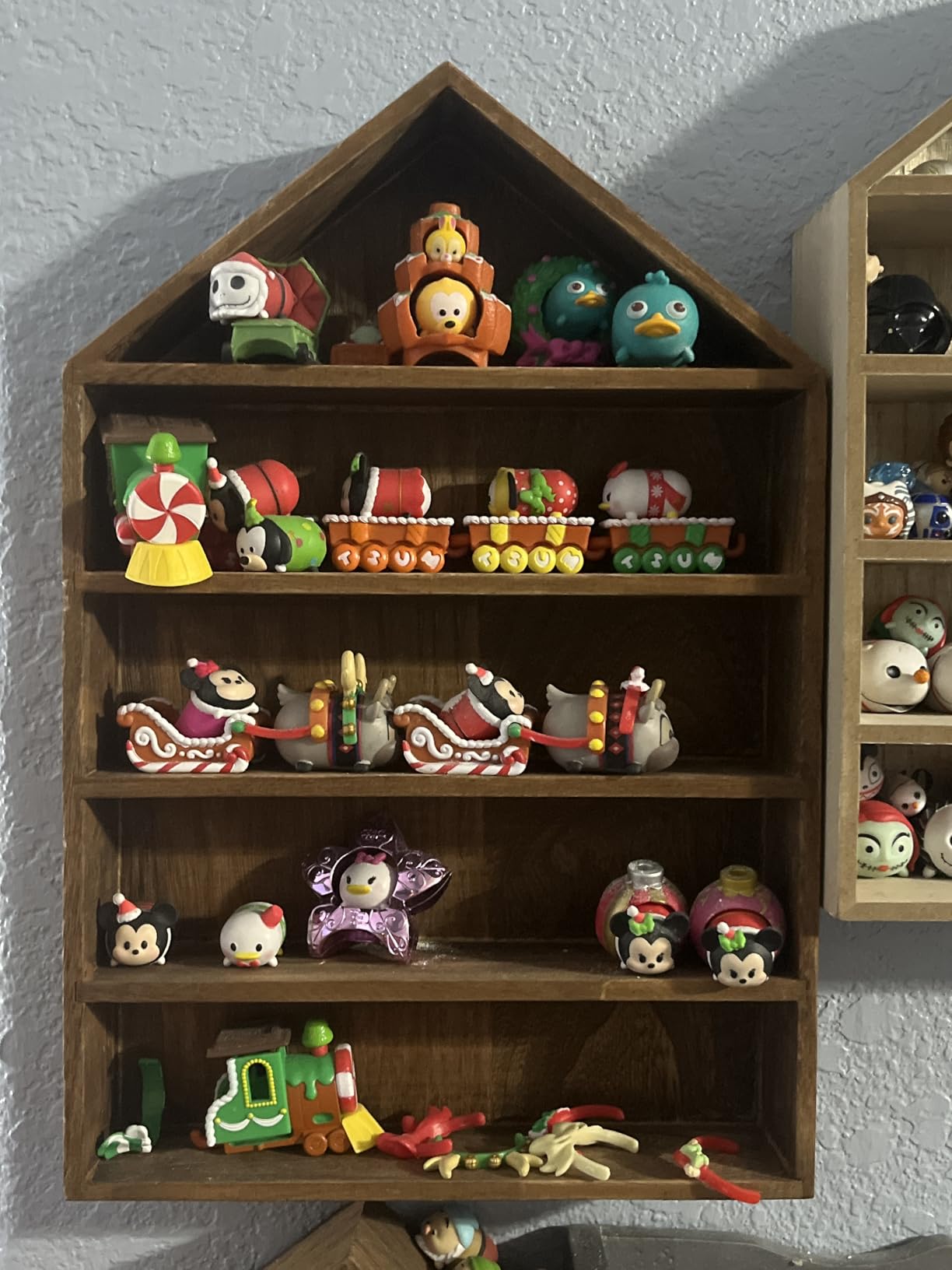 Ikee Design 3-Pc House-Shaped Wooden Shadow Box Shelf, Brown | Set of 3 wood shadow box shelves displays collectibles and accessories in grouped or separate wall arrangements customer photo 2