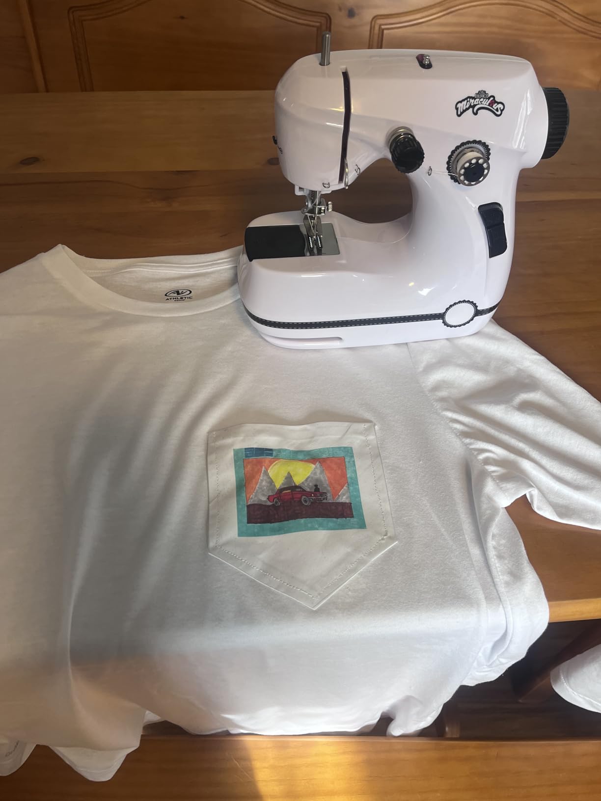 Miraculous Ladybug - Marinette's Mini Sewing Machine For Beginners And Kids, Dual Speed Portable Machine with Miraculous Fabric, Black Mannequin, Superhero Mask Cutouts, And Foot Pedal (Wyncor) customer photo 1