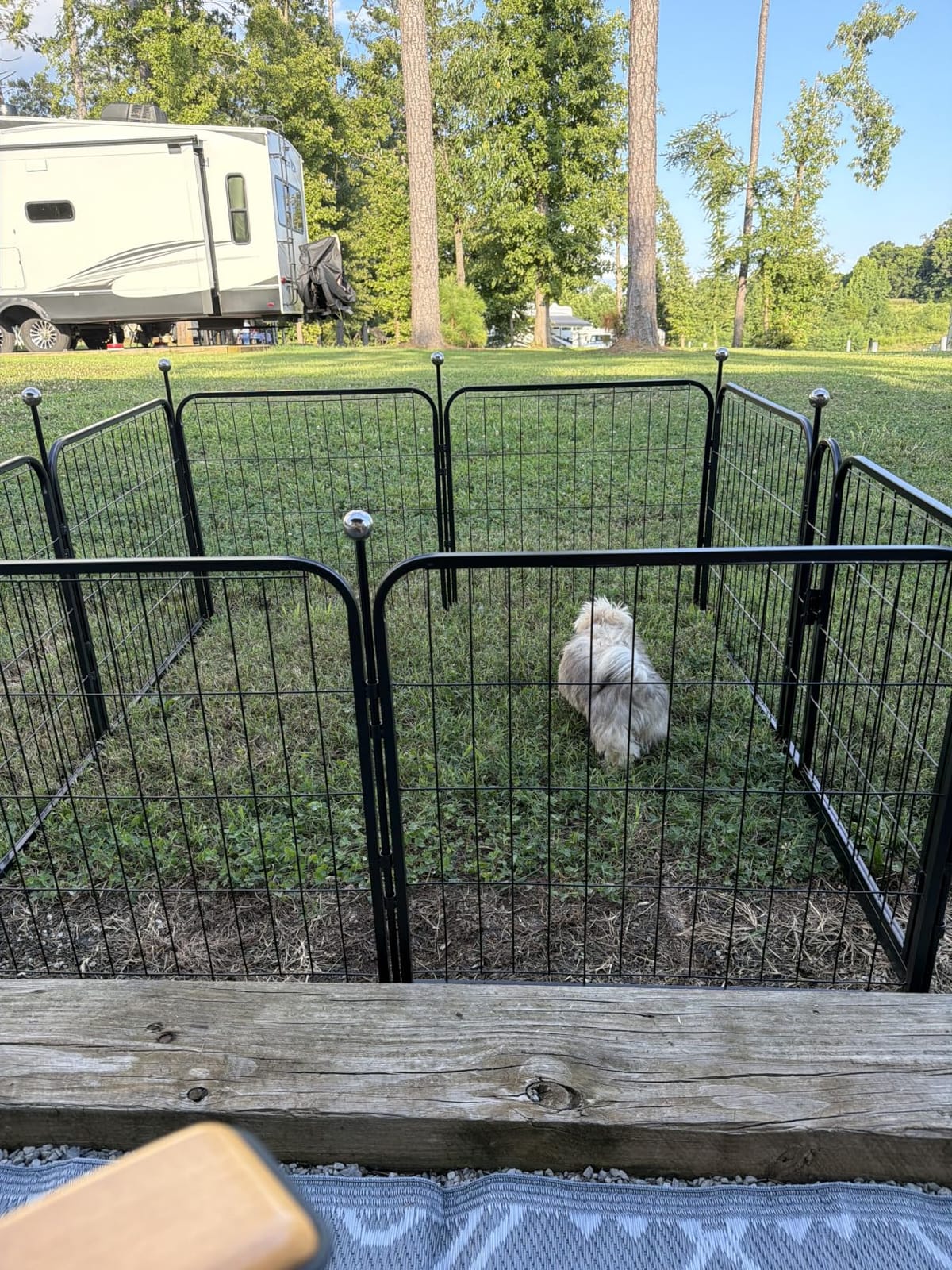 Dog Playpen Outdoor for Medium/Large Dogs 36'' High, Heavy Duty Dog Playpen with Rustproof and Sturdy Stakes, 3ft Dog Fence for RV Camping(12 Panels) customer photo 2