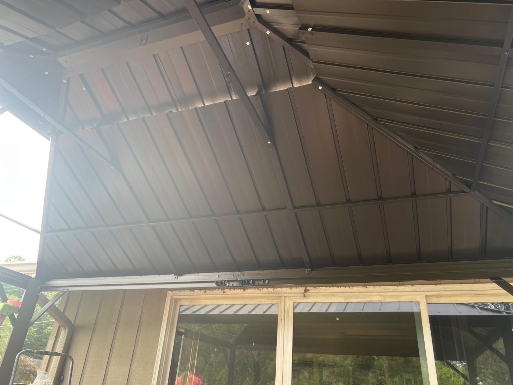 YOLENY 10' x 12' Hardtop Gazebo, Metal Gazebo with Aluminum Frame, Double Galvanized Steel Roof, Curtains and Netting Included, Pergolas for Patios, Garden, Parties, Lawns customer photo 2