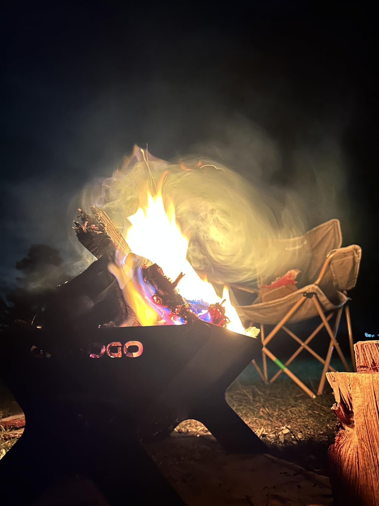 Odoland Portable Folding Charcoal Grills for Outdoor Cooking Bonfire BBQ, Heavy Duty Iron, Campfire for Picnic Patio Backyard, Firepit and Barbecue Grill, Easily Set Up with Carry Bag Compact Size customer photo 2