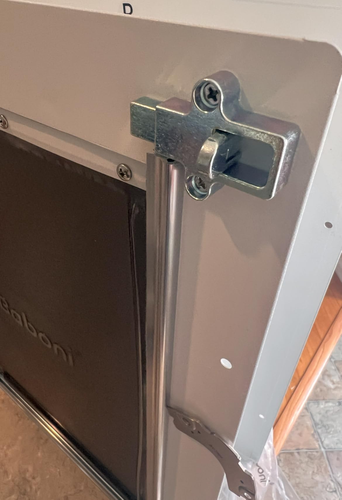 Baboni Pet Door for Wall,3-Flap,Steel Frame and Telescoping Tunnel, Aluminum Lock, Double Flap Dog Door and Cat Door, Strong and Durable (Pets Up to 220 Lb) -X-Large customer photo 1