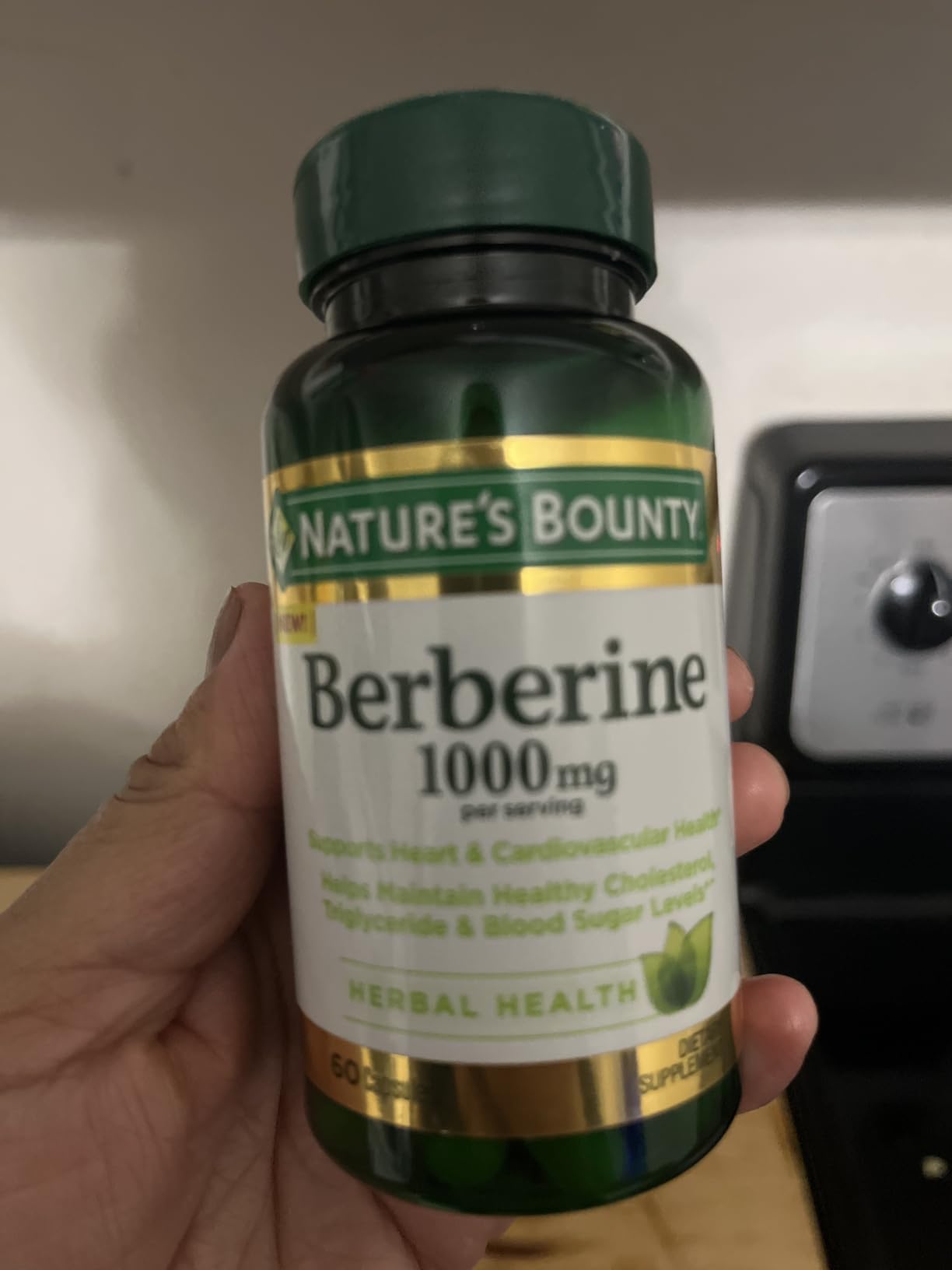 Nature's Bounty Berberine 1000mg Capsules, 60 Count | Supports Heart Health, Cholesterol & Blood Sugar Levels in a Normal Range, Non-GMO Supplement customer photo 1