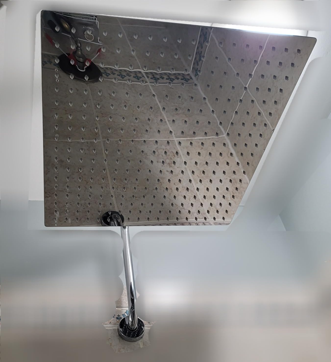 16 inch Matte Black Large Rain Shower Head - All Metal 304 Stainless Steel, Full Body Rainfall Shower with 324 Silicone Nozzles - Waterfall Bathroom Square Showerheads, Ceiling Mounted customer photo 1