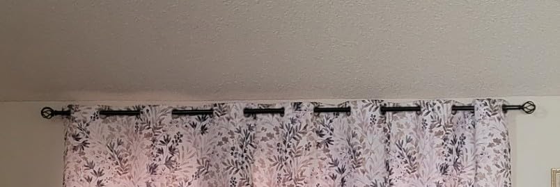 KAMANINA Black Curtain Rods for Windows 72 to 144 Inch, Long Drapery Rods | 1 Inch Heavy Duty, Single Curtain Pole, Easy Wall Mount for Living Room, Bedroom, Decorative Twisted Cage End customer photo 1