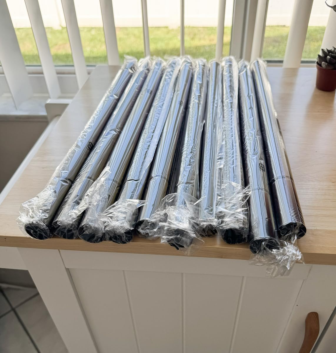 KAMANINA 1 Inch Curtain Rods for Windows 72 to 144 Inch, Bronze Drapery Rod | Heavy Duty Curtain Rod 32 to 144 Inch, Decorative Curtain Pole with Marble Ends, Easy Installation, Long for Living Room customer photo 1
