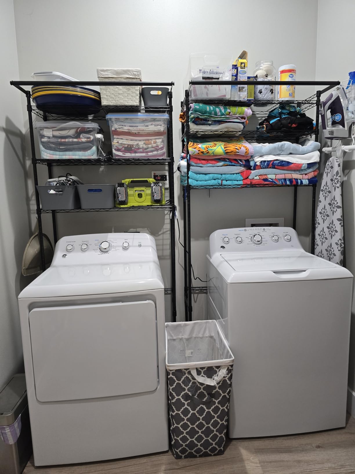Ulif U11 Over Washer and Dryer Shelves, 3 Tiers Laundry Room Storage and Organizer Standing Shelf, Metal Freestanding Clothes Drying Rack, 33.9